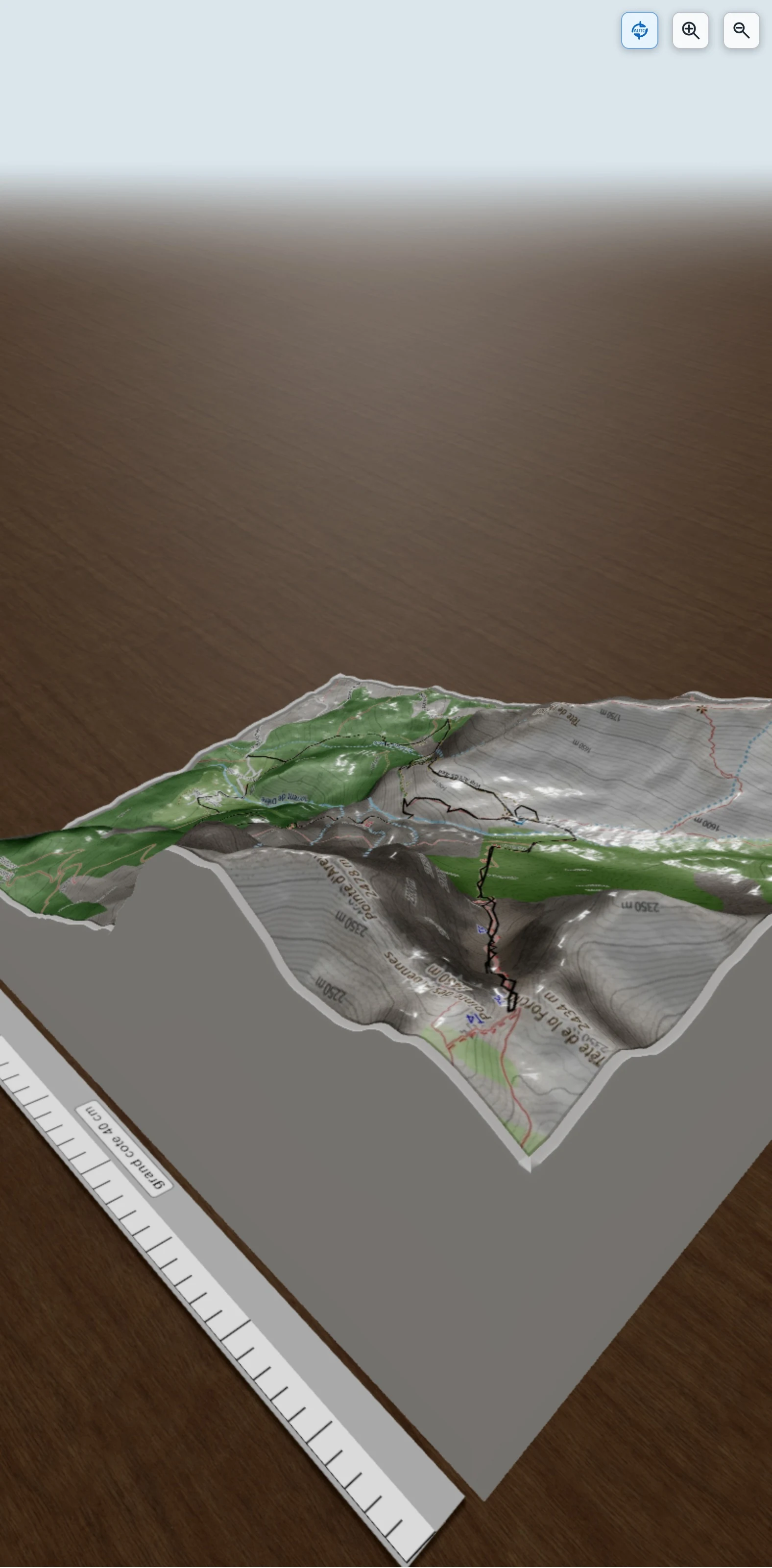 Carte en relief 3D de Col de la Forclaz depuis Plan Chevalier, avec relief topographique