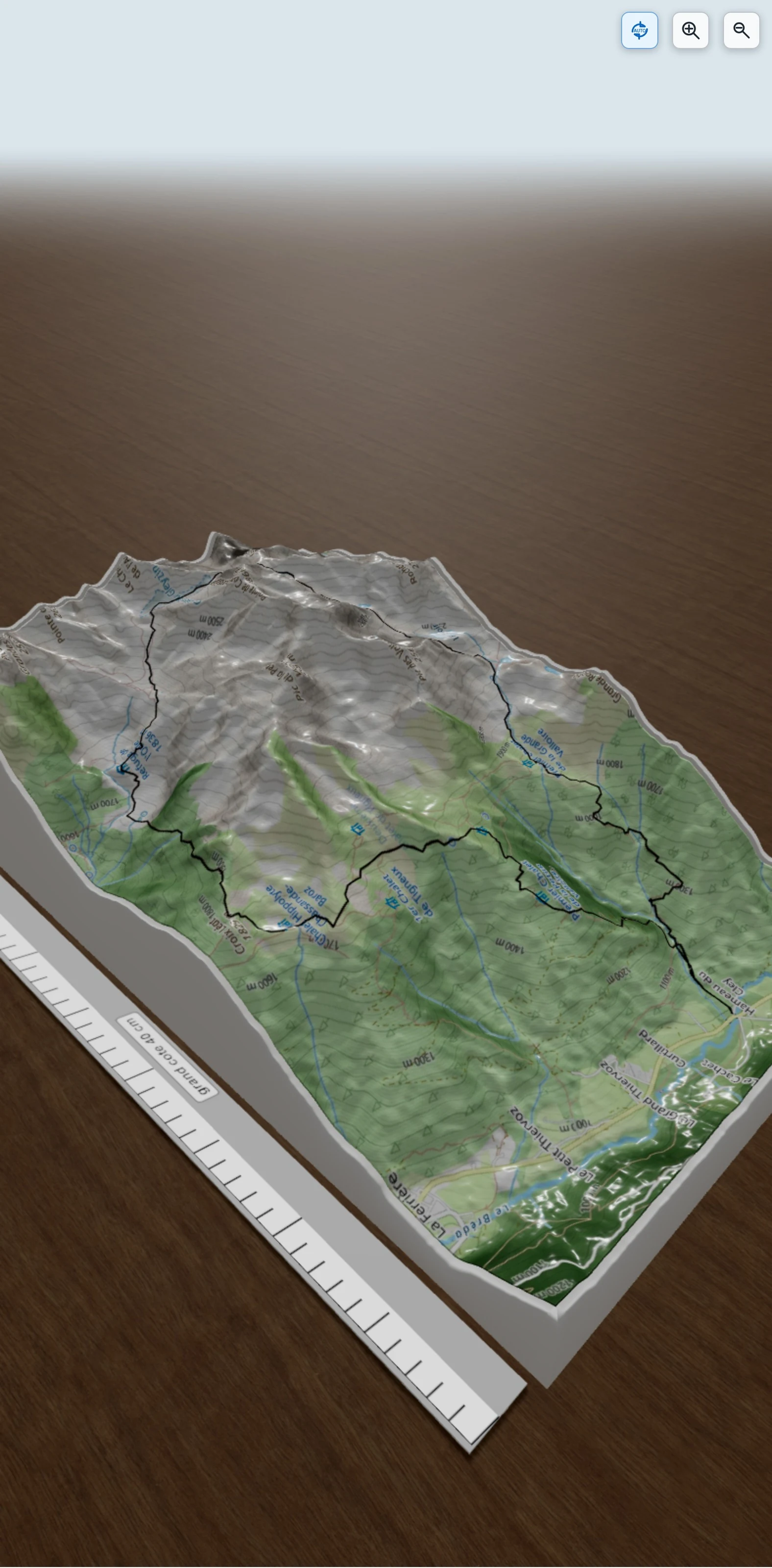 Carte en relief 3D de Col de la Valloire, avec relief topographique