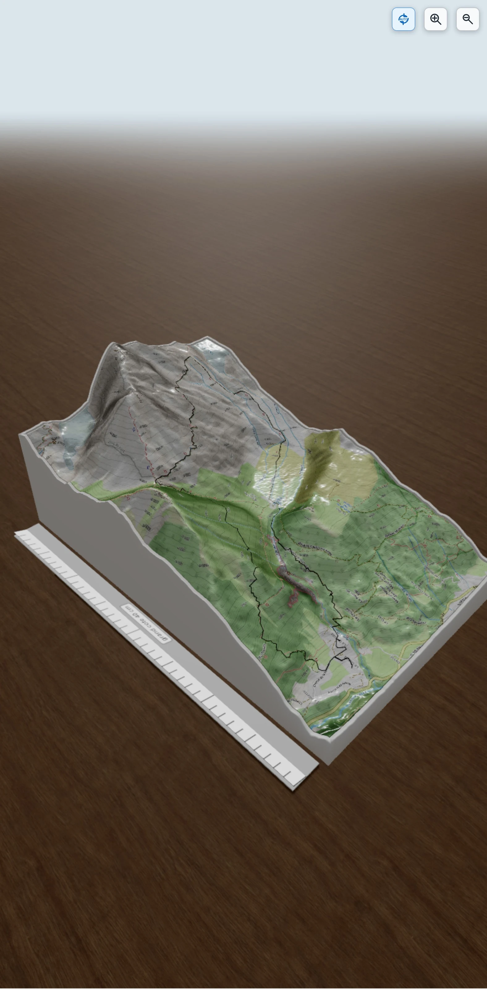 Carte en relief 3D de Col de Tricot en boucle depuis la Gruvaz (Mont Blanc), avec relief topographique