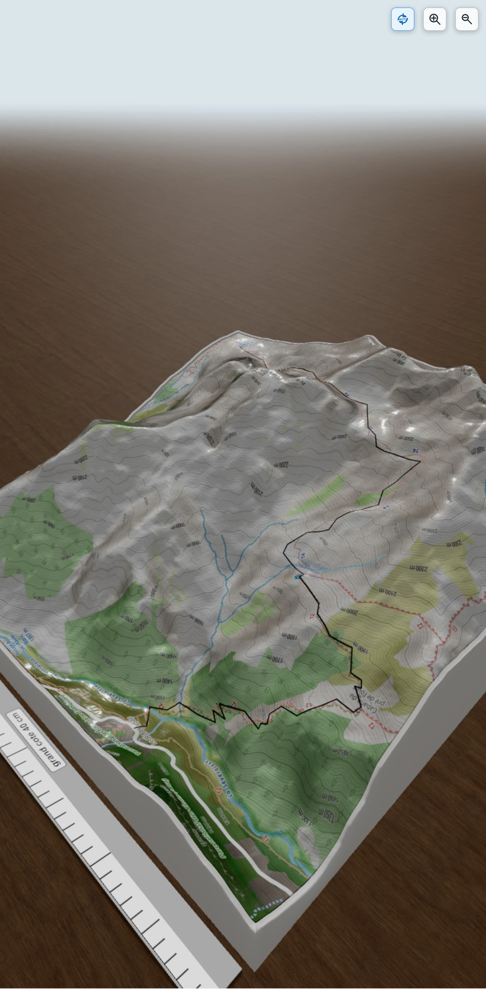 Carte en relief 3D de Col des Chevrettes, avec relief topographique