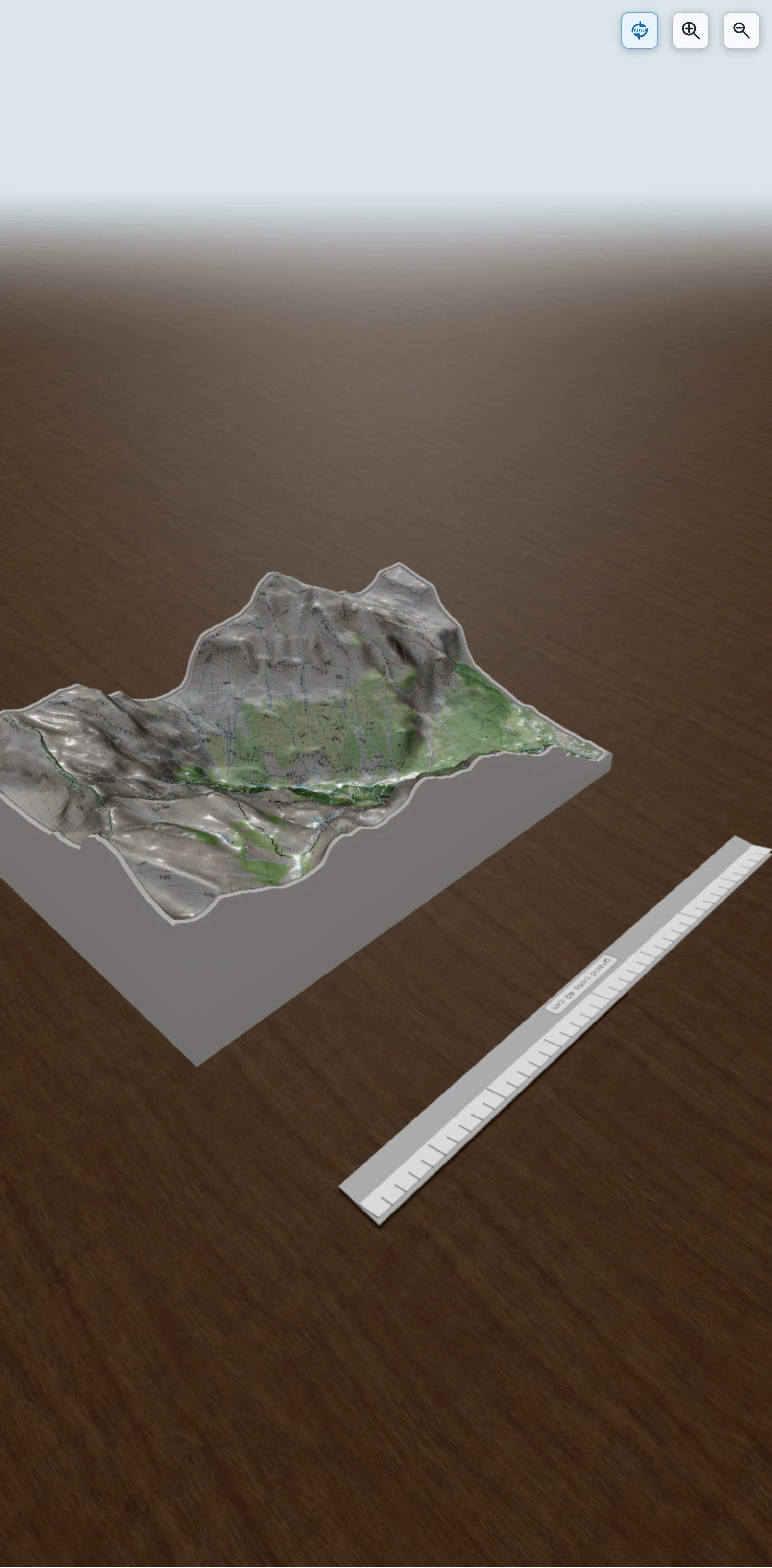 Carte en relief 3D de col des ottans, avec relief topographique