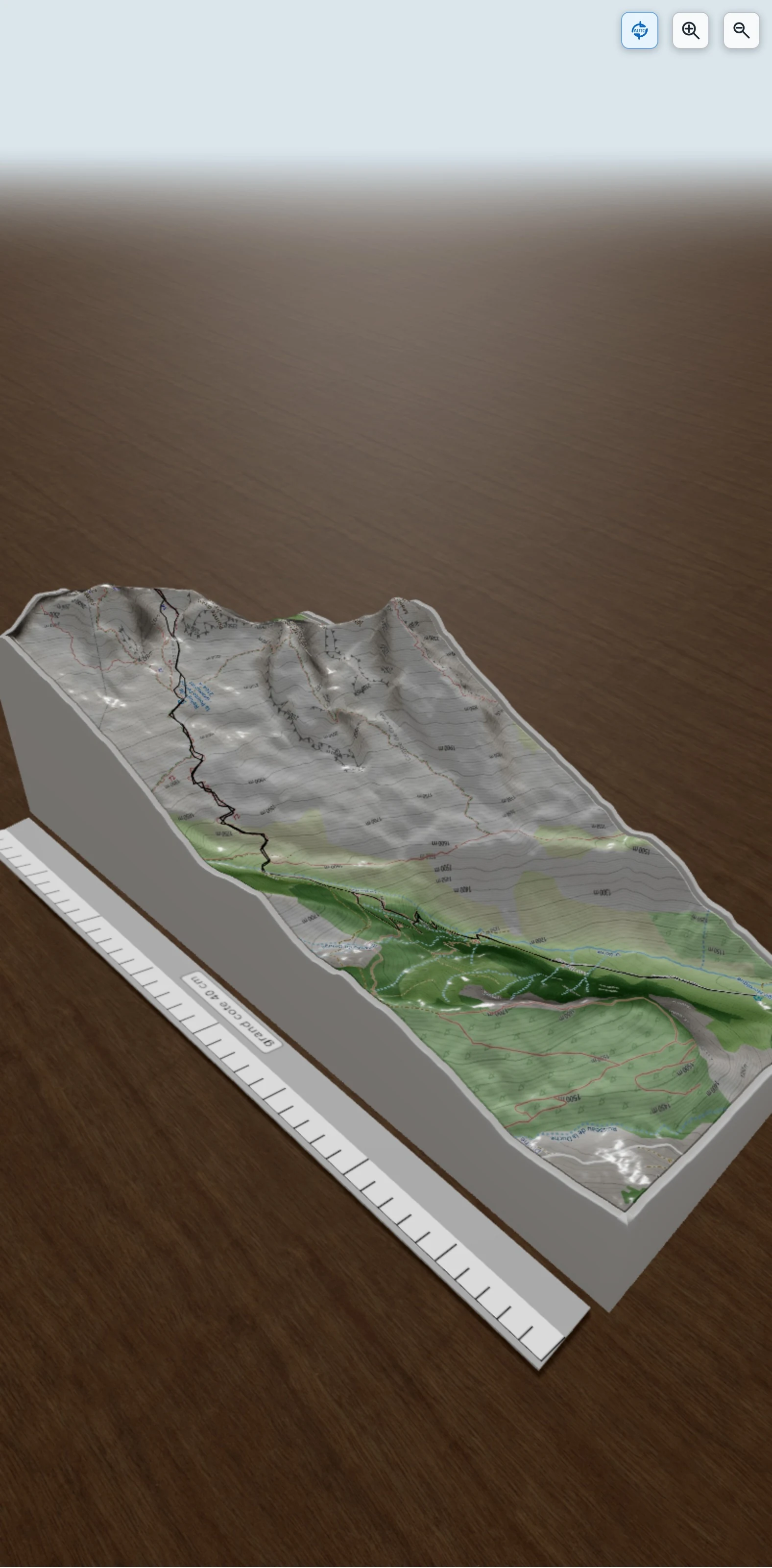 Carte en relief 3D de Col des Verts, avec relief topographique