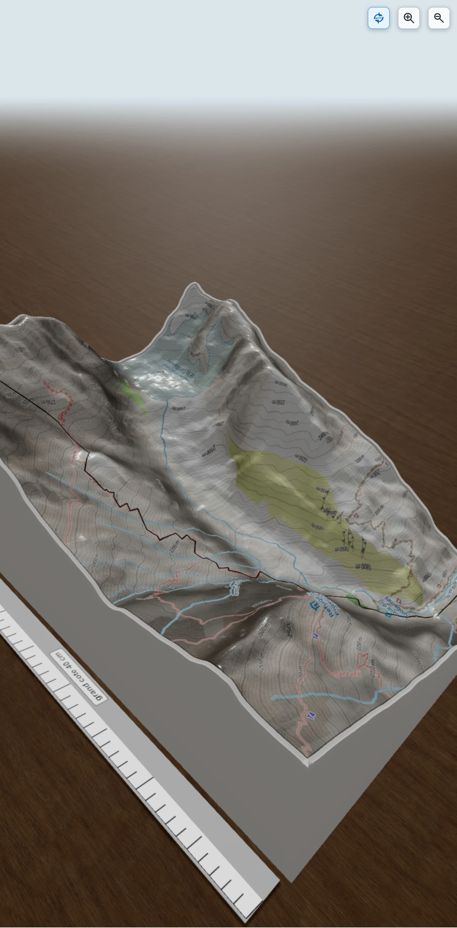 Carte en relief 3D de Col du Gioberney, avec relief topographique