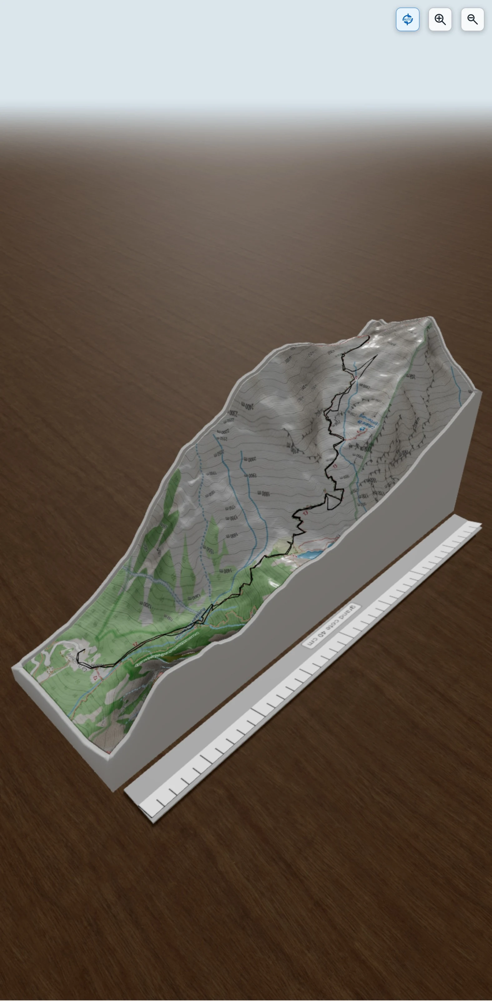 Carte en relief 3D de Col du vallon (Oisans), avec relief topographique