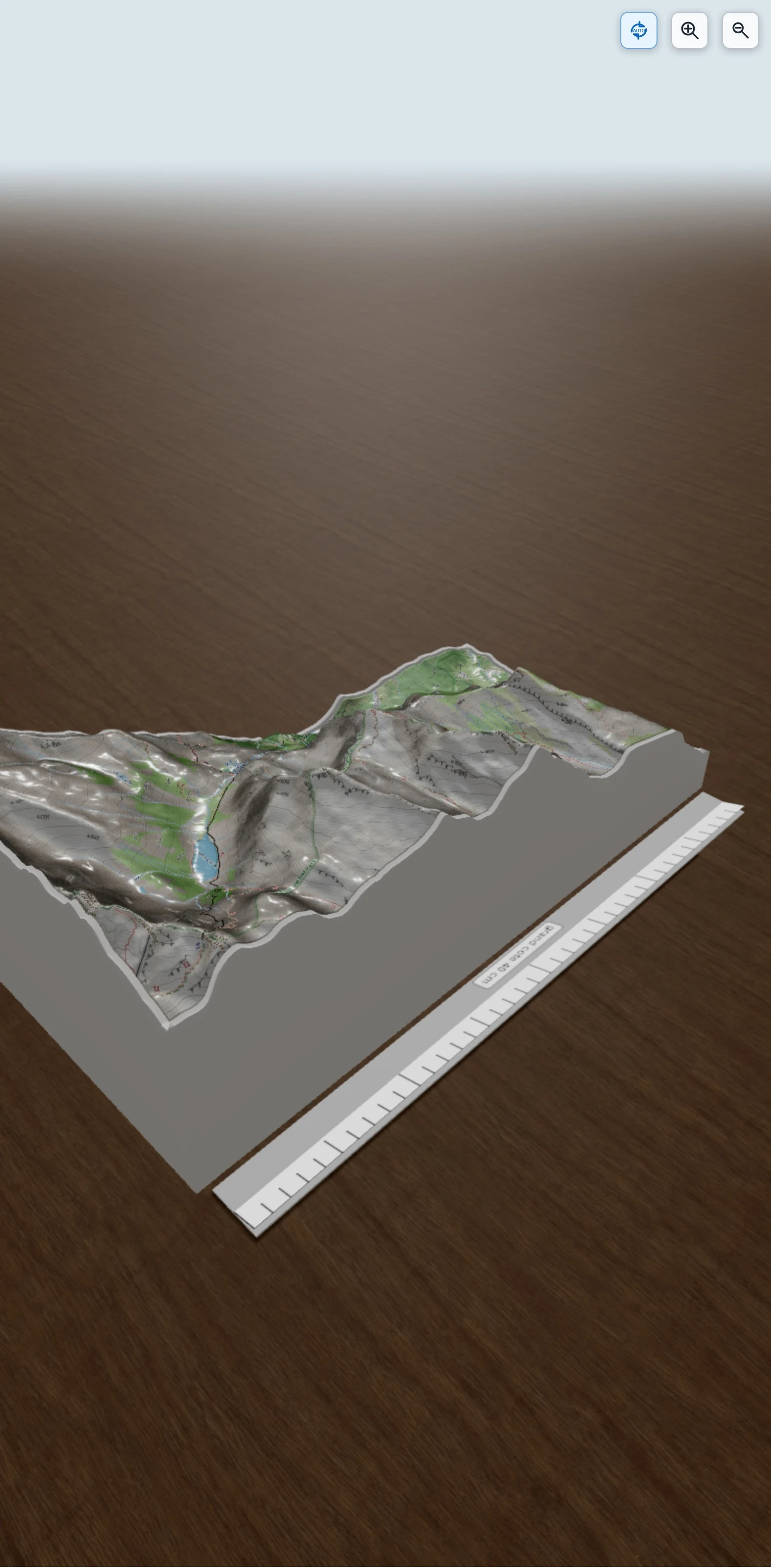 Carte en relief 3D de corne du taureau, avec relief topographique