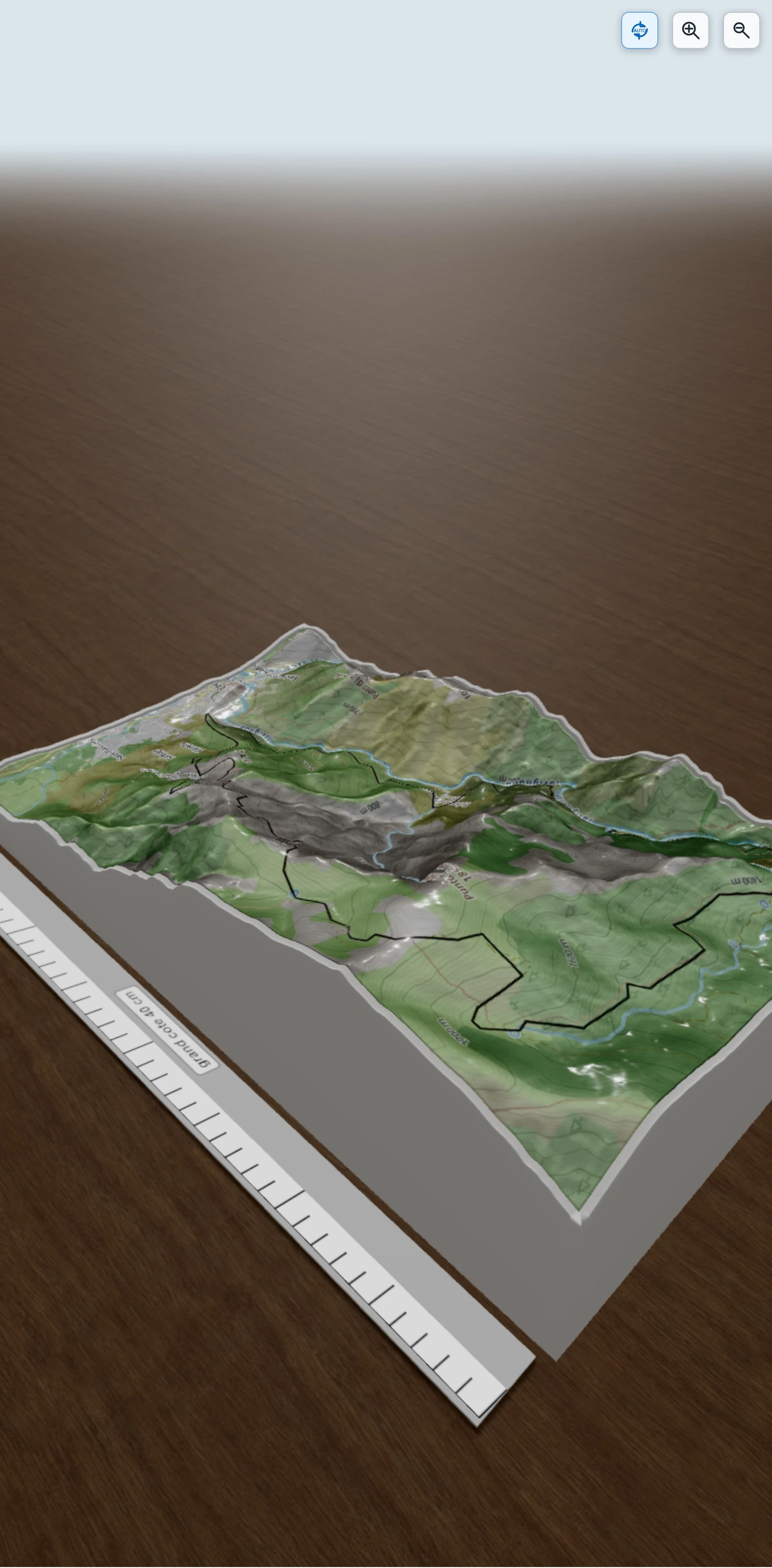 Carte en relief 3D de CORTE, avec relief topographique