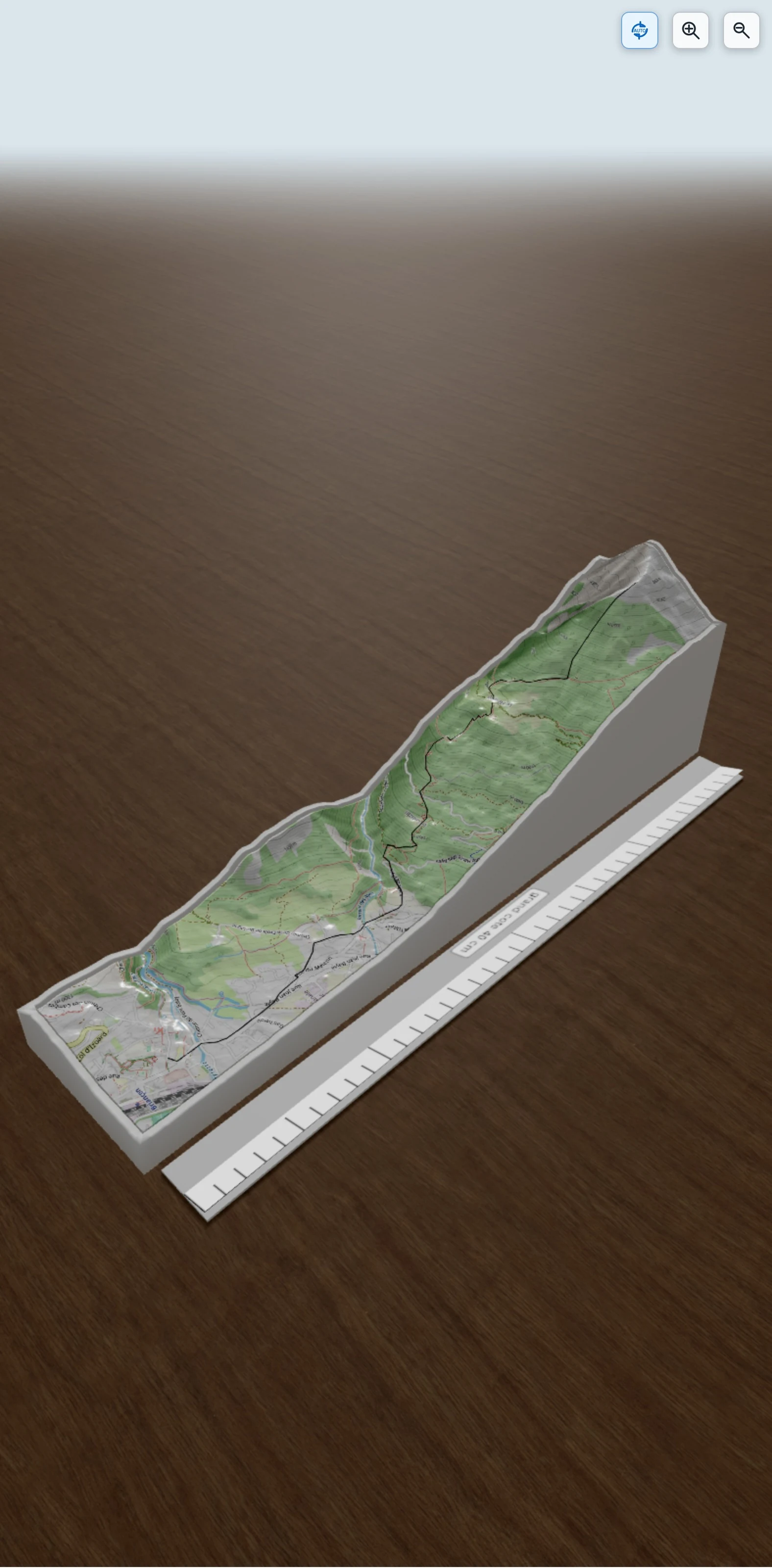 Carte en relief 3D de Couloir qui sort à 2488M au dessus de Briançon, avec relief topographique