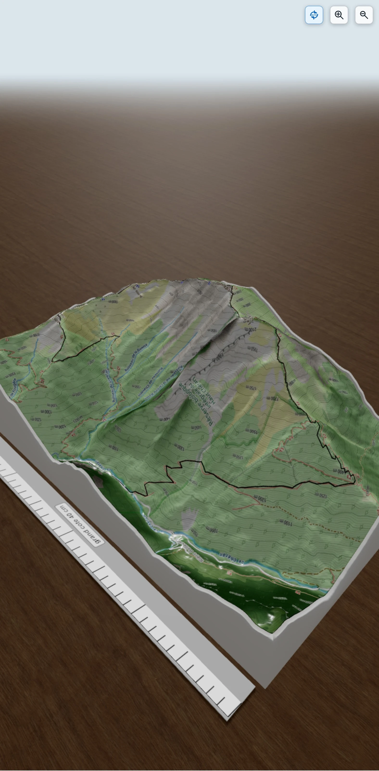 Carte en relief 3D de Course à pied le matin, avec relief topographique
