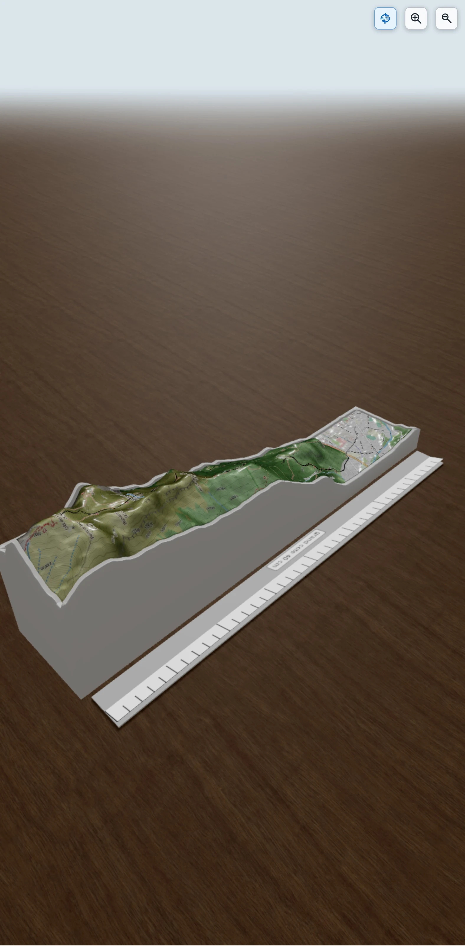 Carte en relief 3D de Crêt des Mouches, avec relief topographique