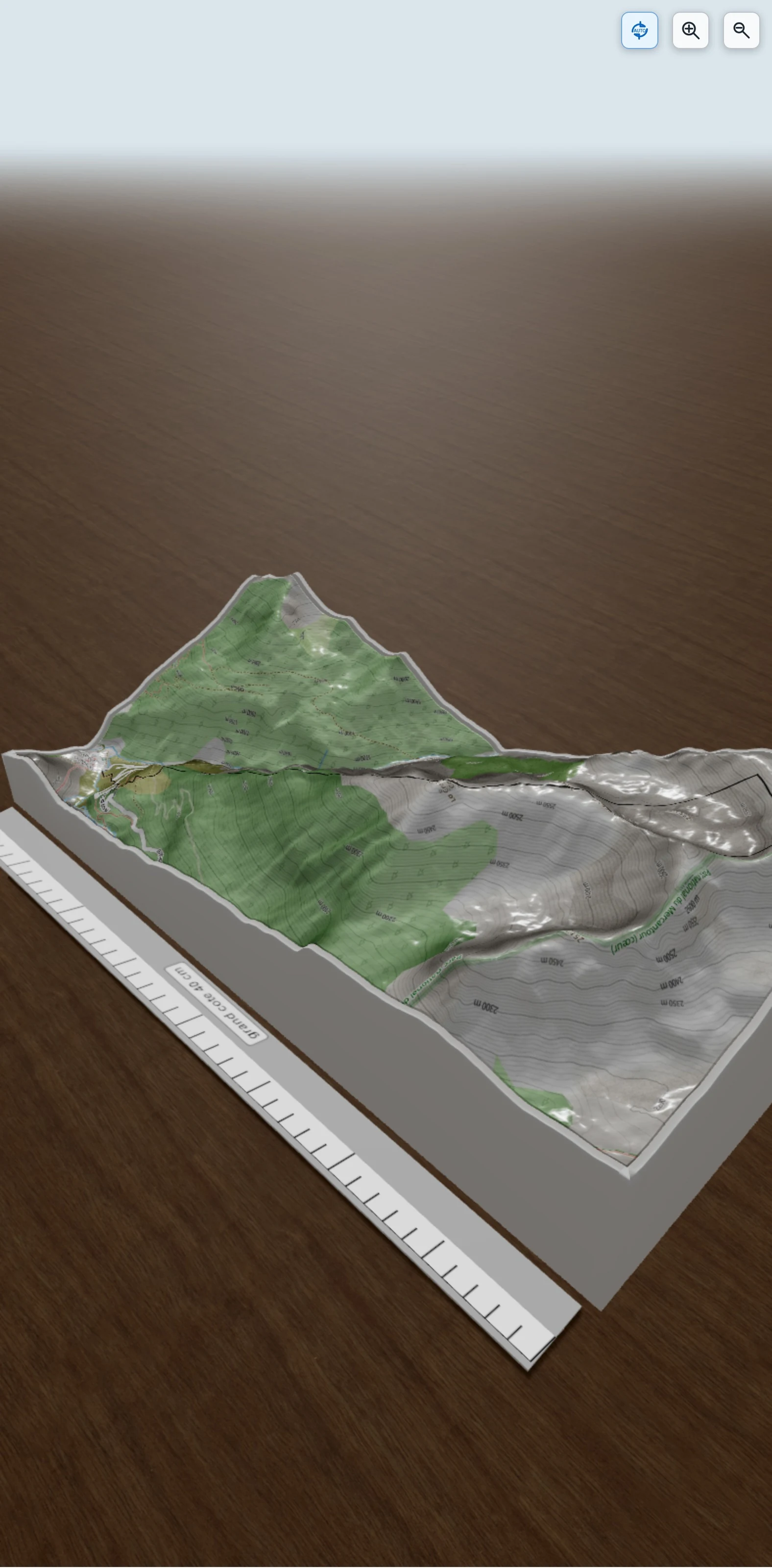 Carte en relief 3D de Crête de Jallatier et Croix de Carlé, avec relief topographique