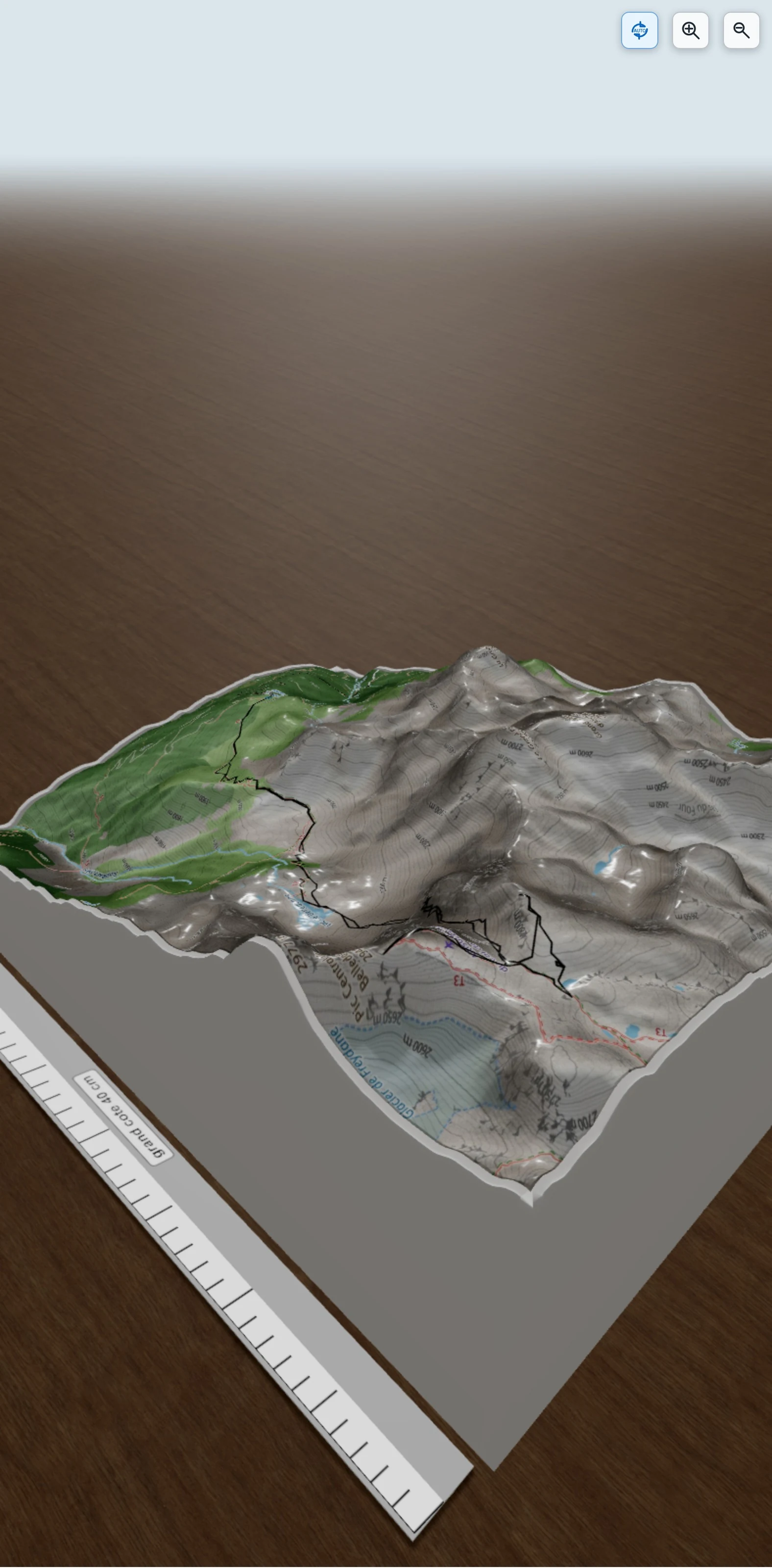Carte en relief 3D de Croix de Belledonne par Allemont, avec relief topographique