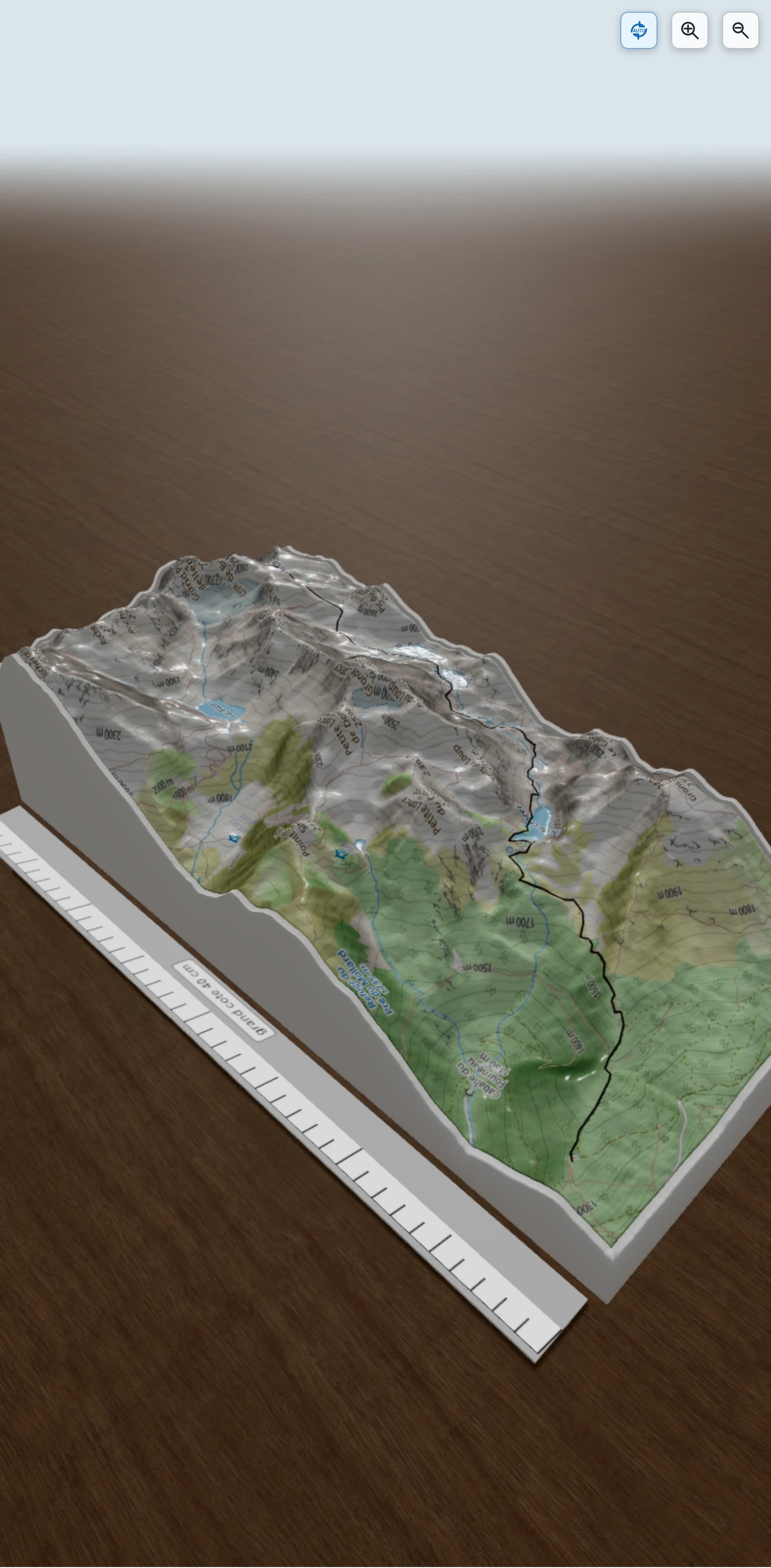 Carte en relief 3D de Croix de Belledonne, avec relief topographique