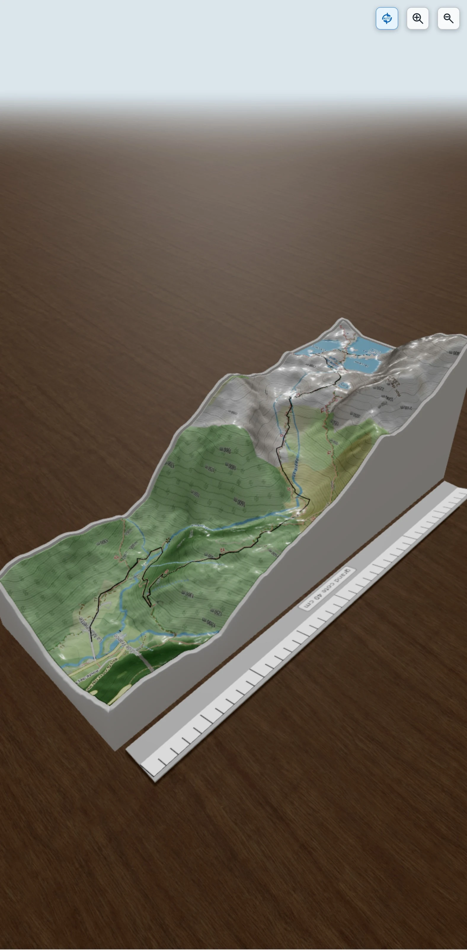 Carte en relief 3D de DD Etape 5 GR 738, avec relief topographique