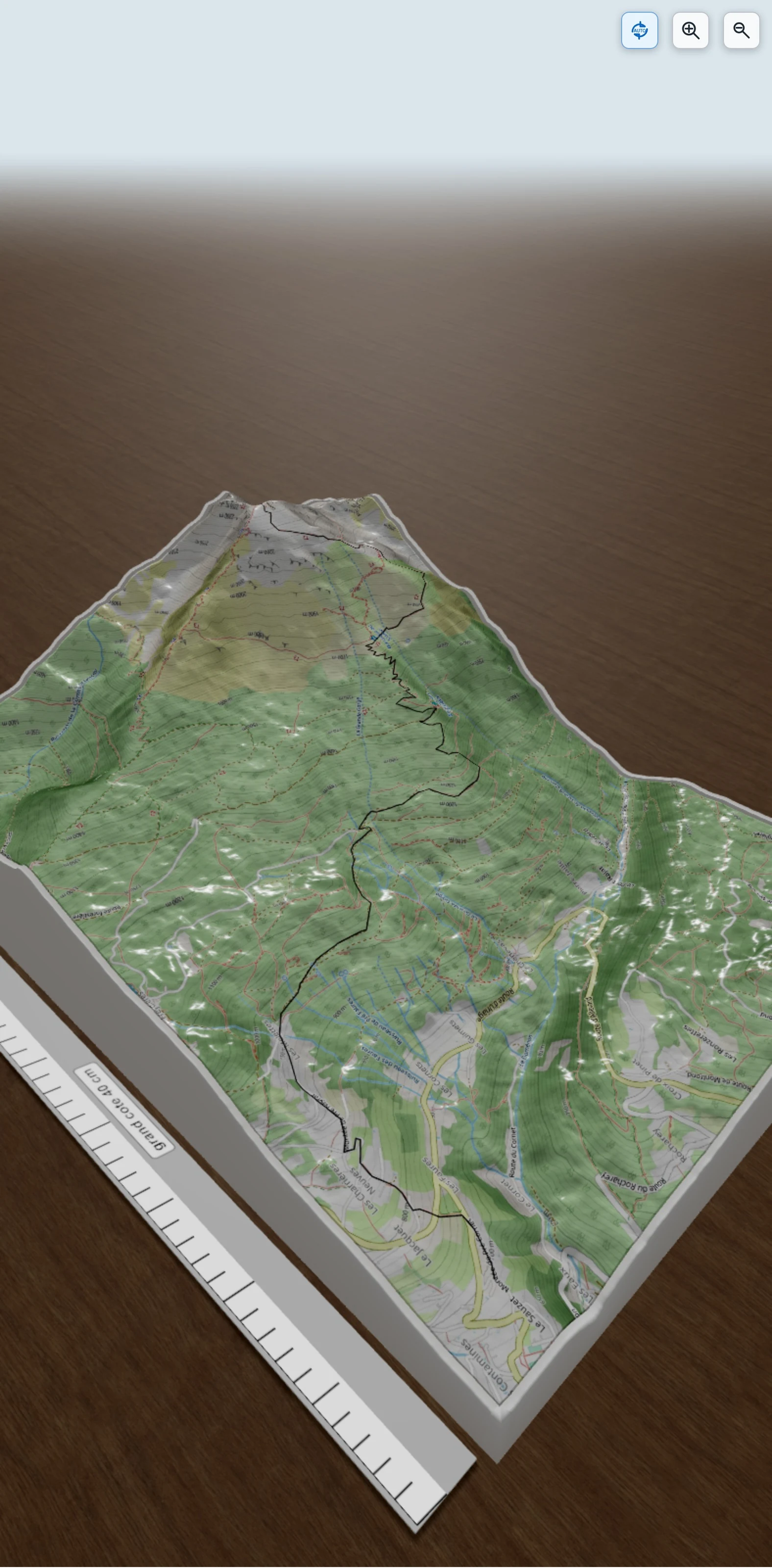 Carte en relief 3D de De revel au sommet du grand colon, avec relief topographique