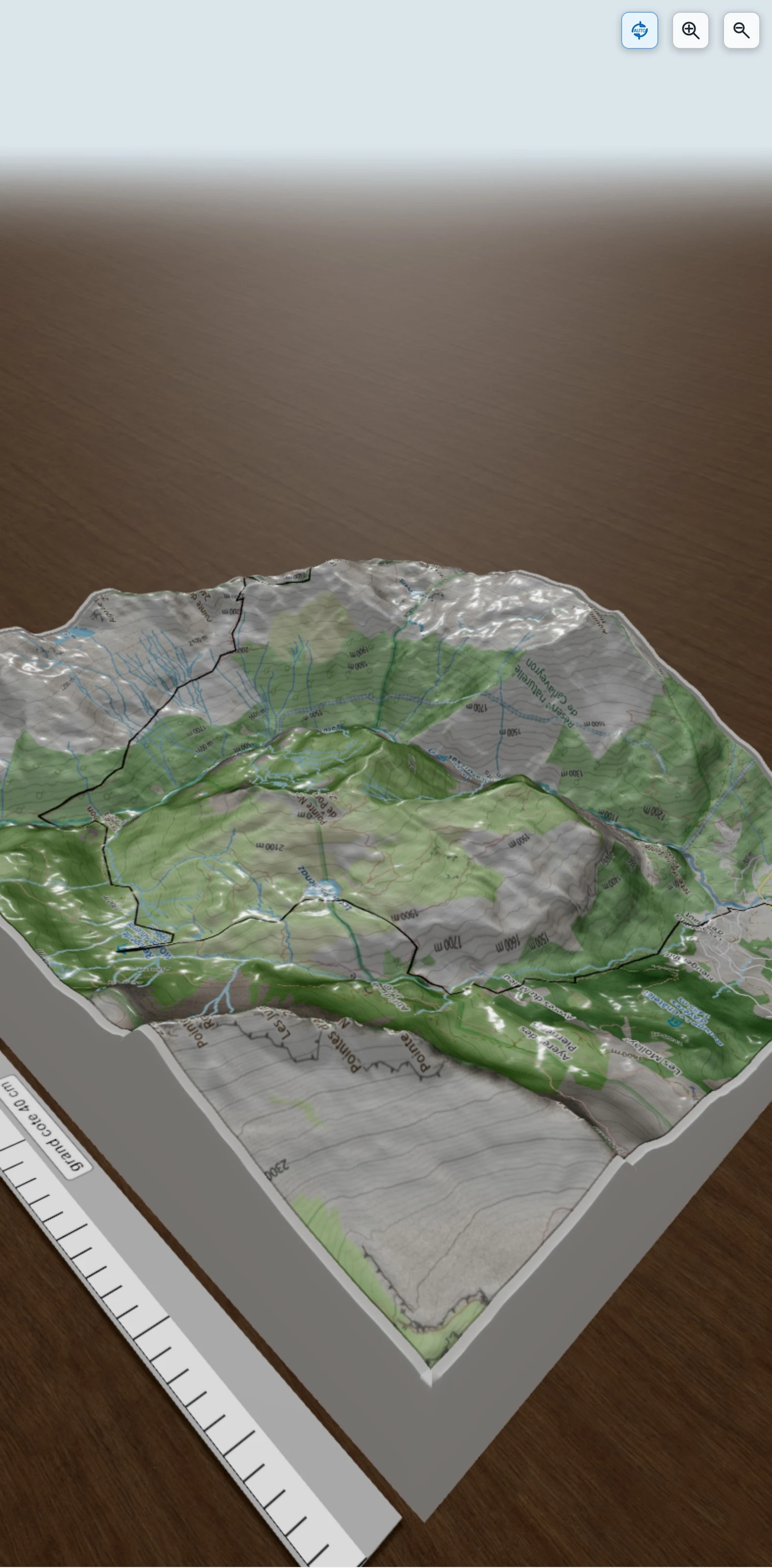 Carte en relief 3D de De Servoz au Brévent, avec relief topographique
