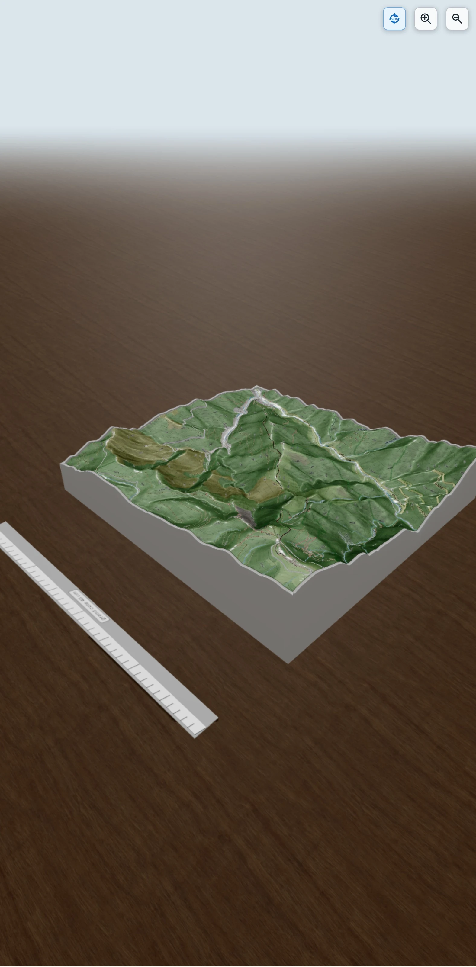 Carte en relief 3D de De Valleraugue au Mt Aigoual par les 4000 marches, avec relief topographique