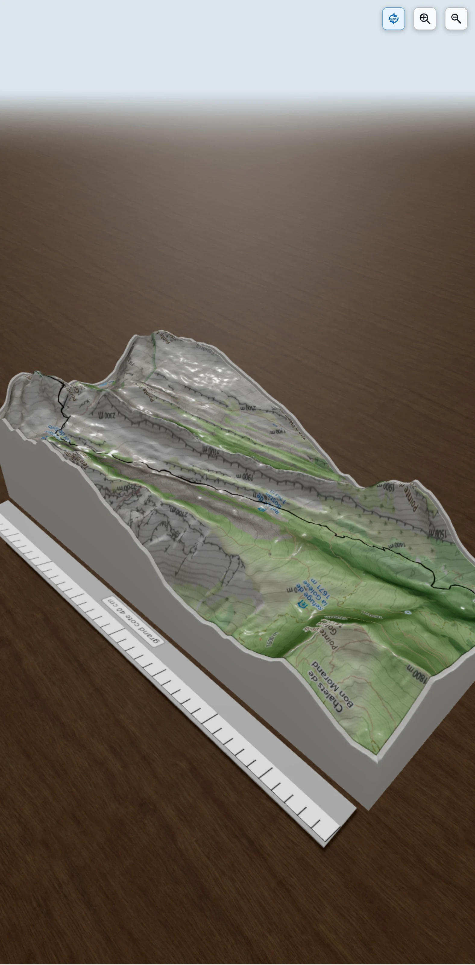 Carte en relief 3D de dent blanche occidentale, avec relief topographique