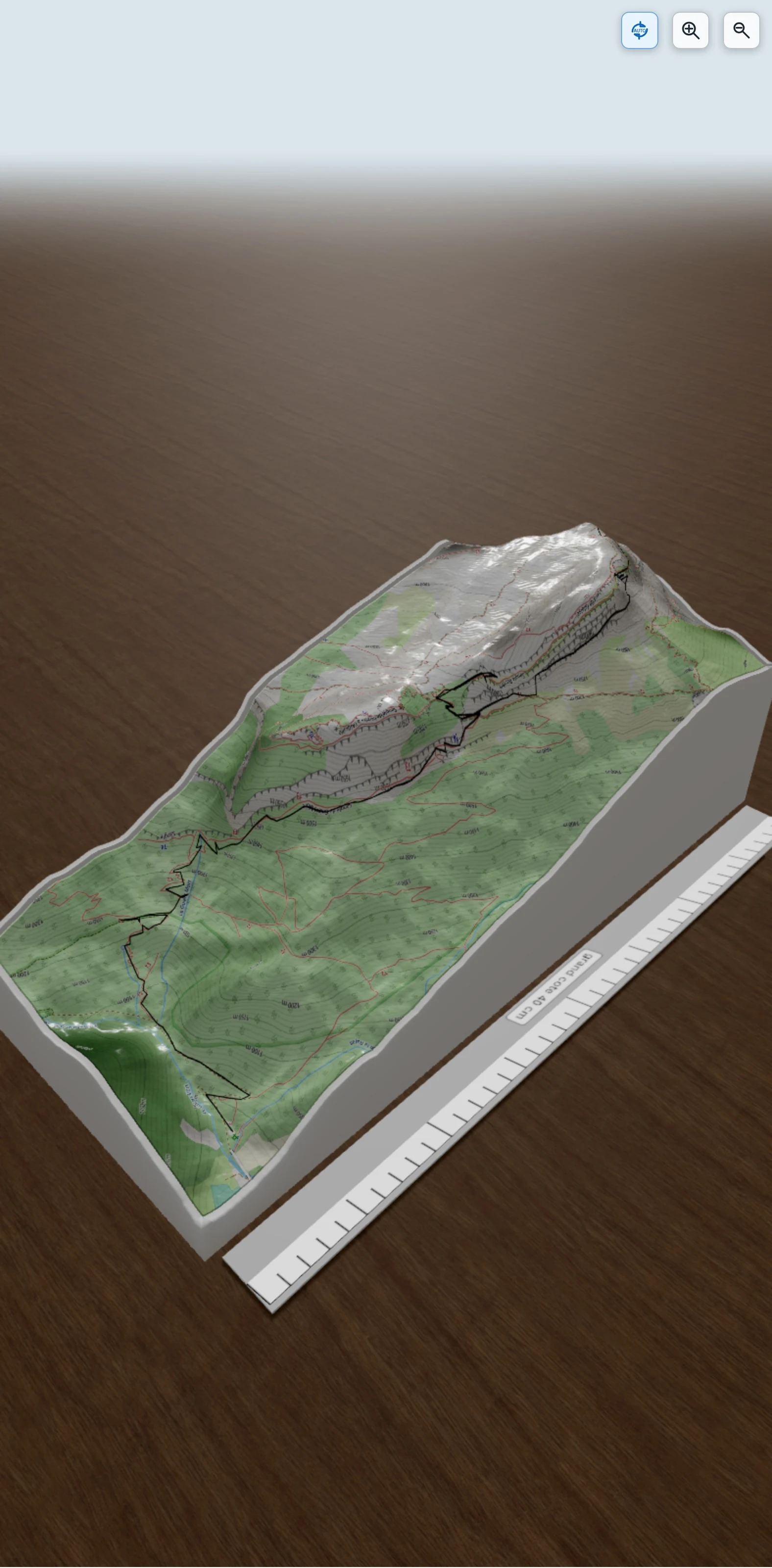 Carte en relief 3D de Dent de Crolles par la source du Guiers, avec relief topographique