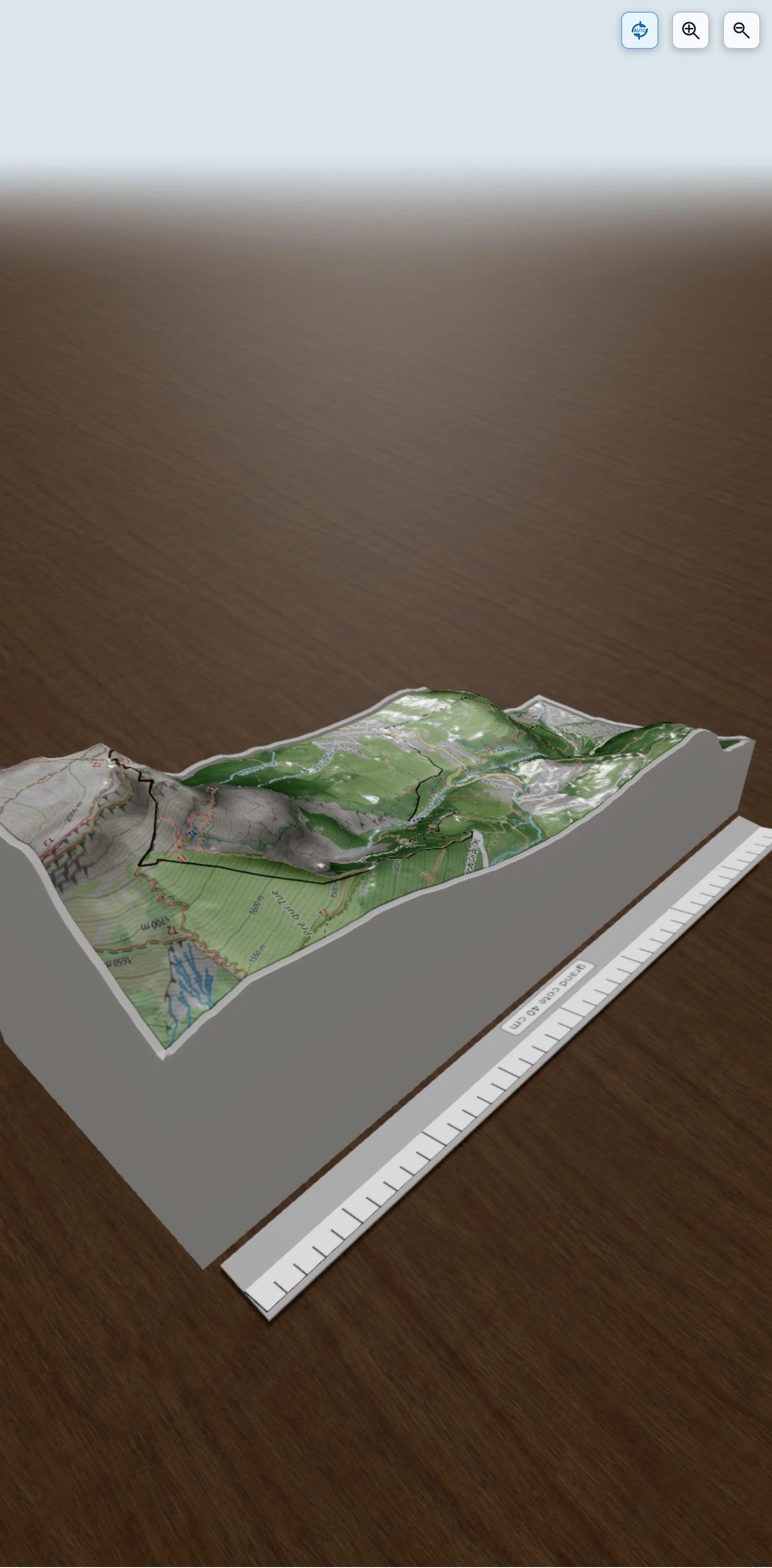 Carte en relief 3D de Dent de Crolles, avec relief topographique