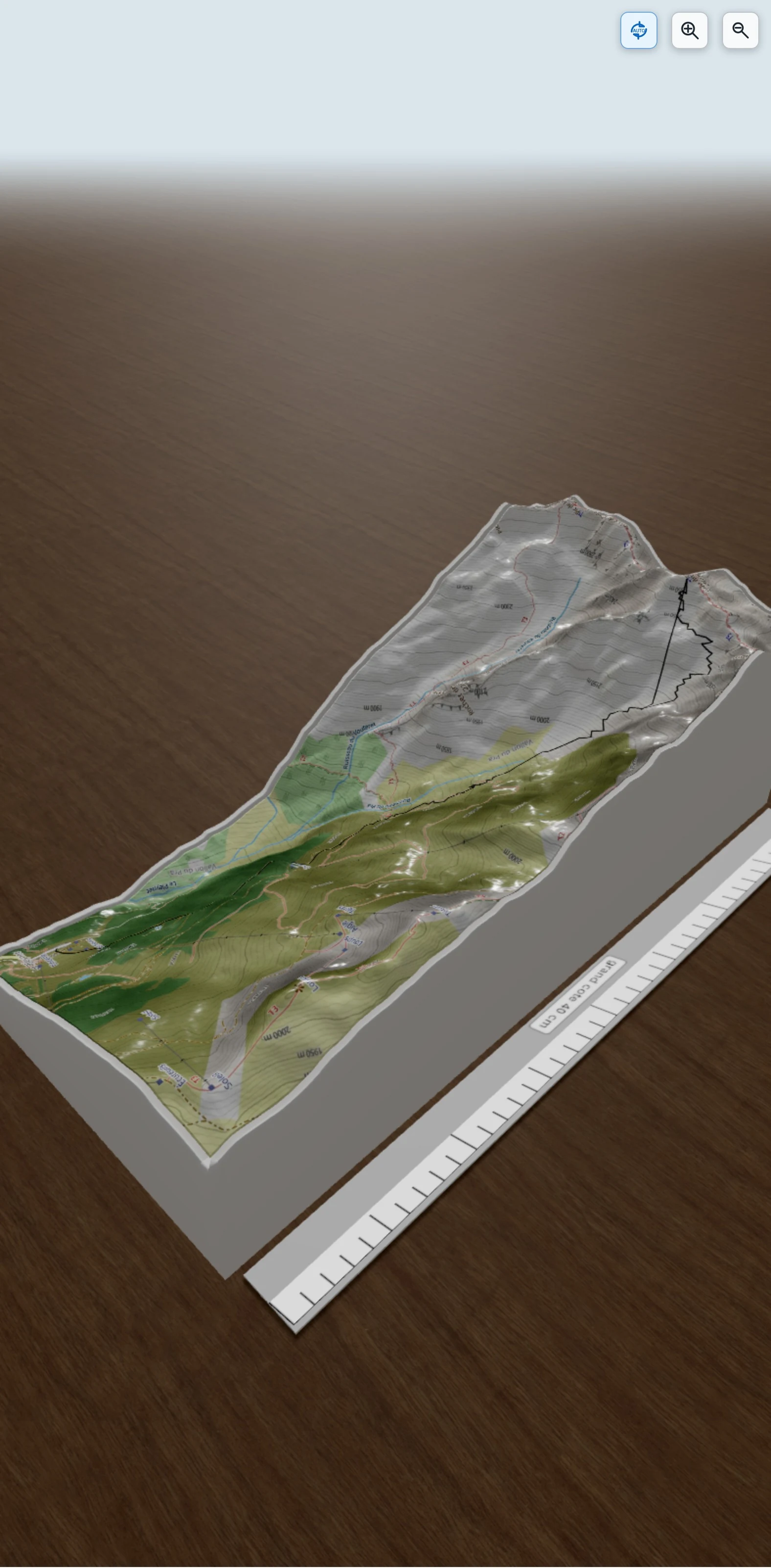 Carte en relief 3D de Dent du pra, avec relief topographique