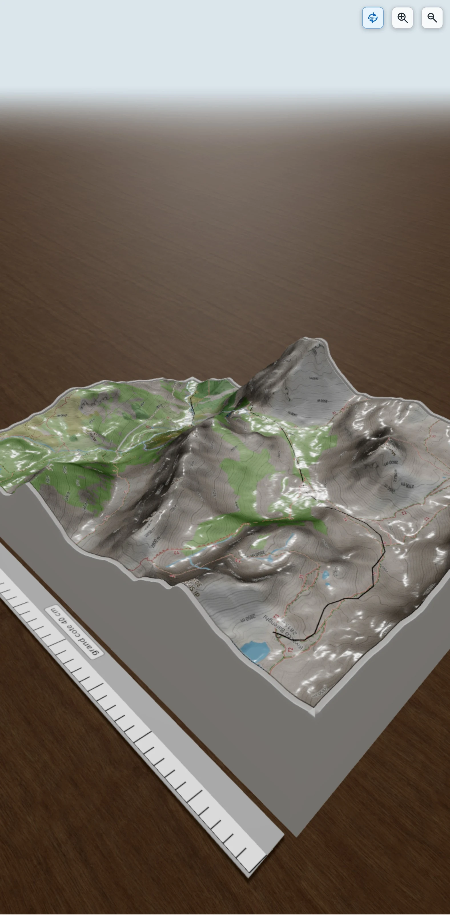 Carte en relief 3D de Du camp de Base (Chiappera) au refuge Barenghi, avec relief topographique