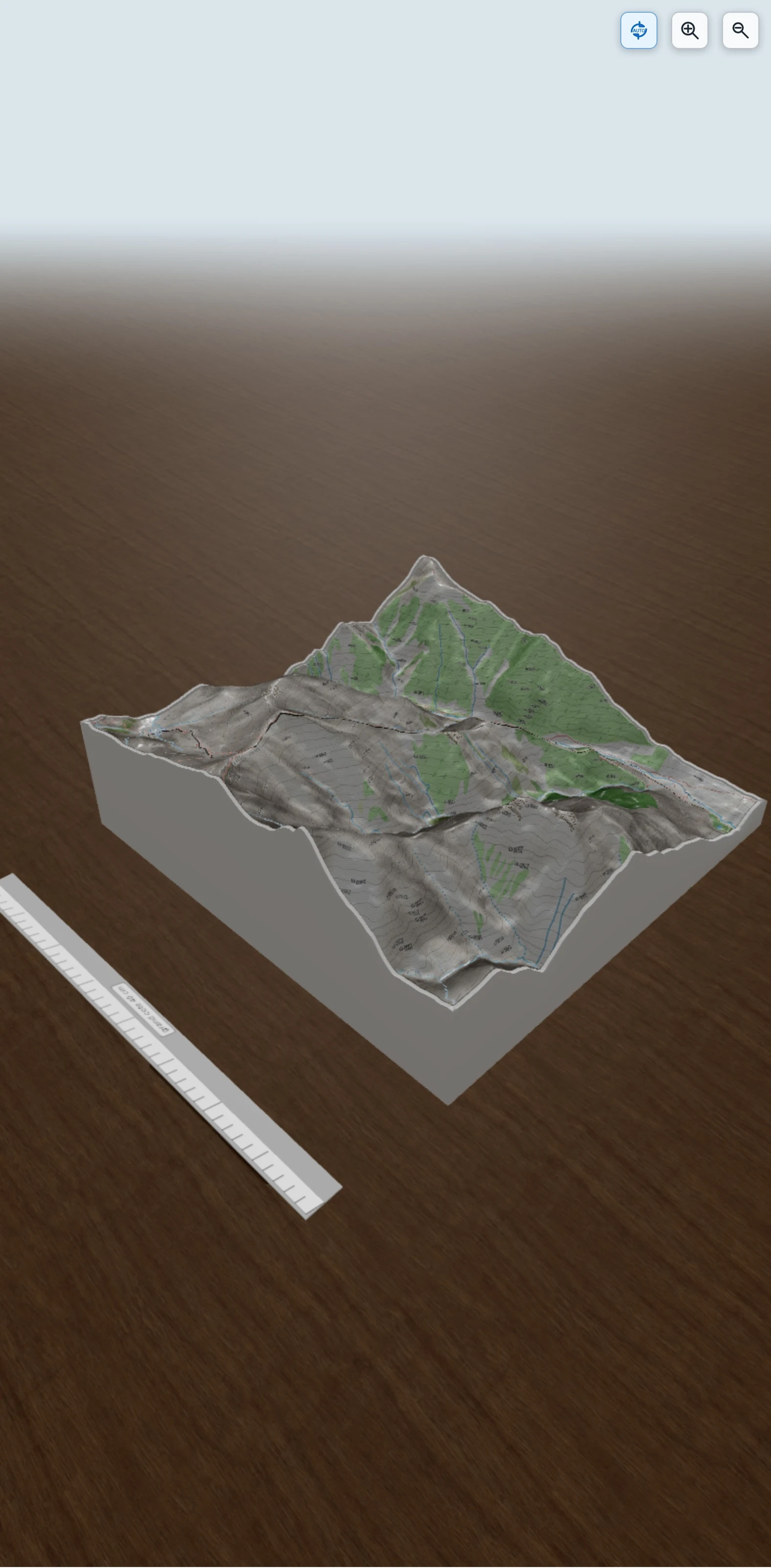 Carte en relief 3D de Eaux Chaudes Refuge de l'Estrop par la Basse, avec relief topographique