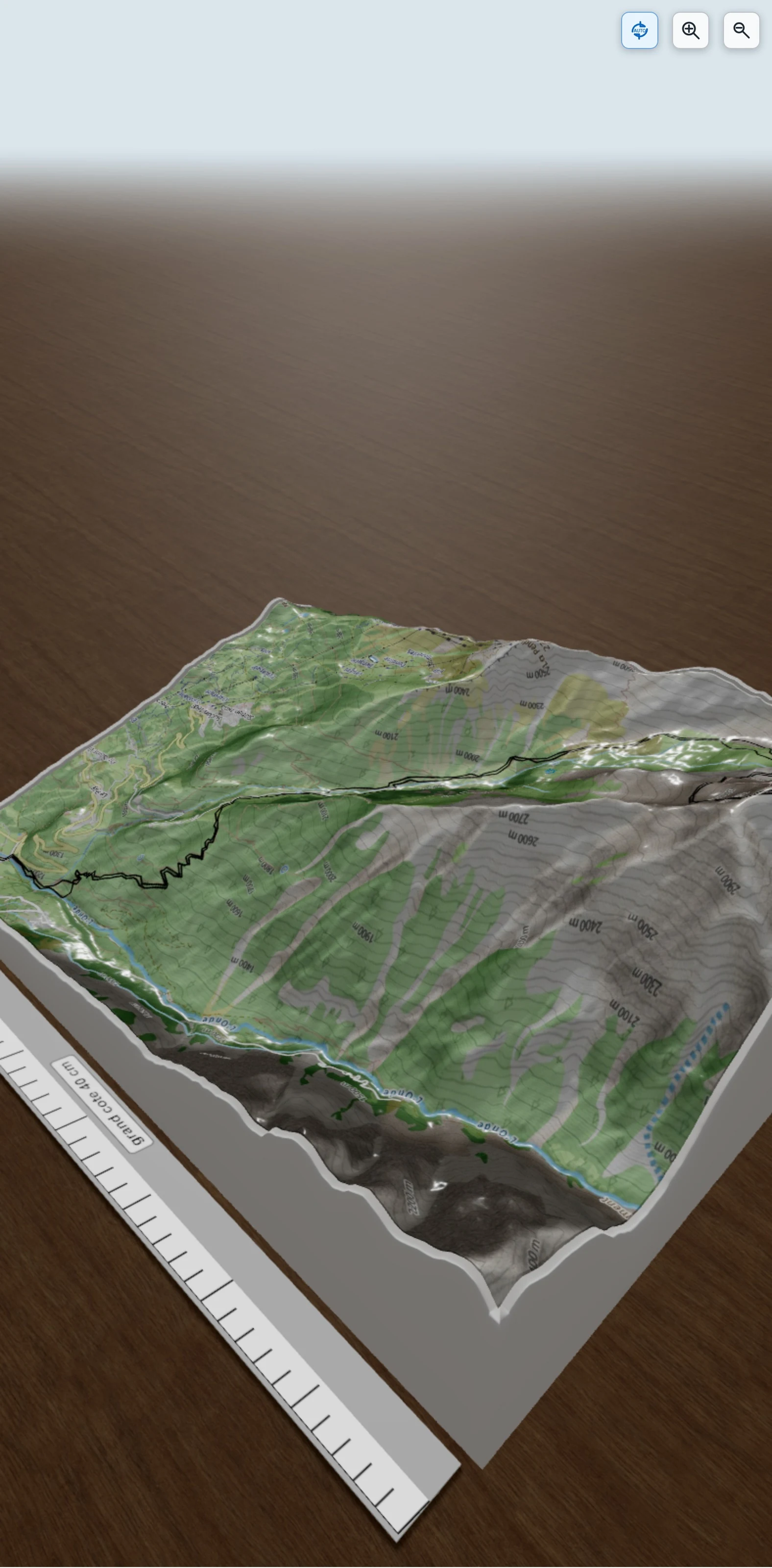 Carte en relief 3D de Ecrins, avec relief topographique