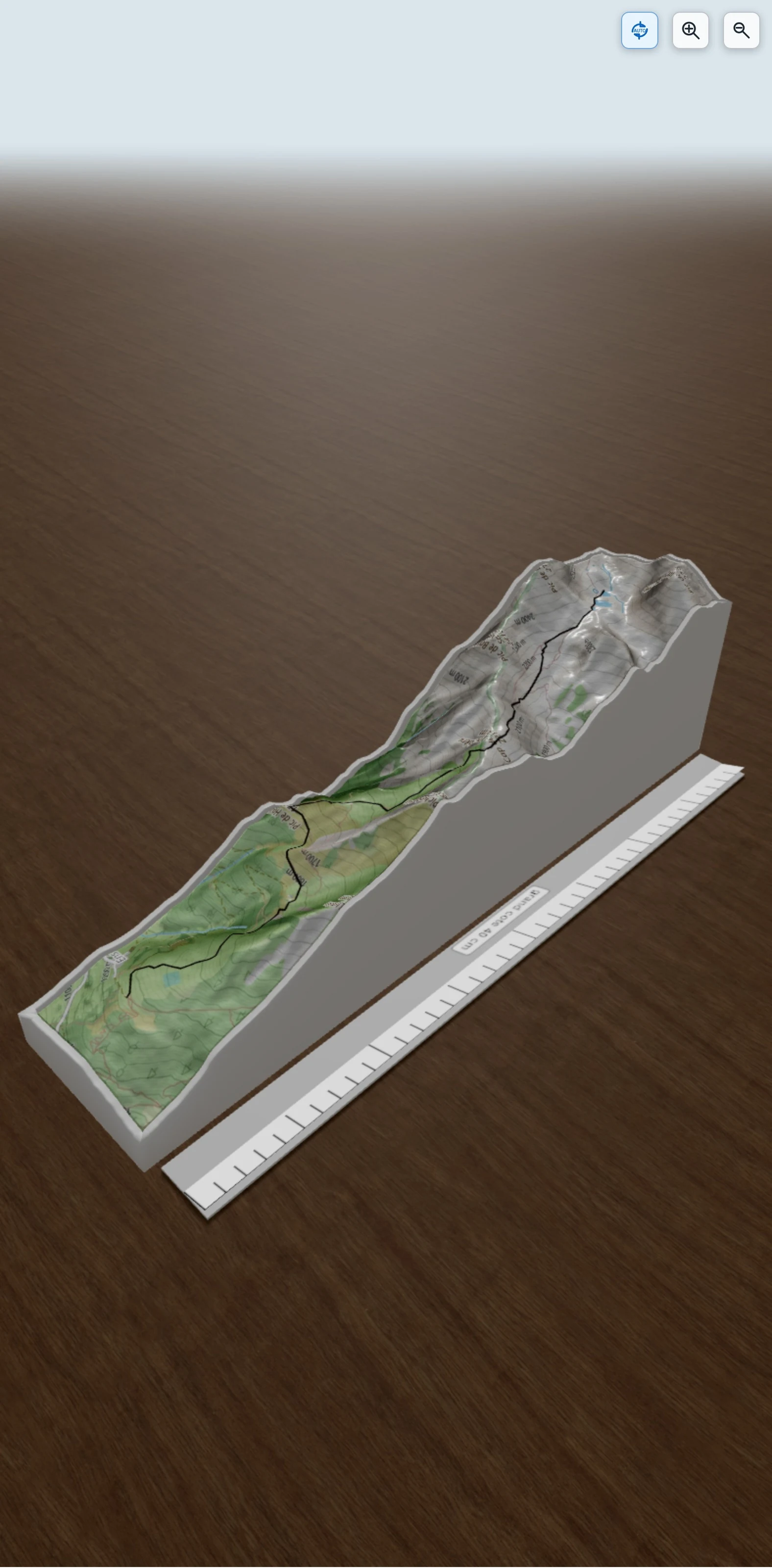 Carte en relief 3D de Ens - Lacs de Consaterre, avec relief topographique
