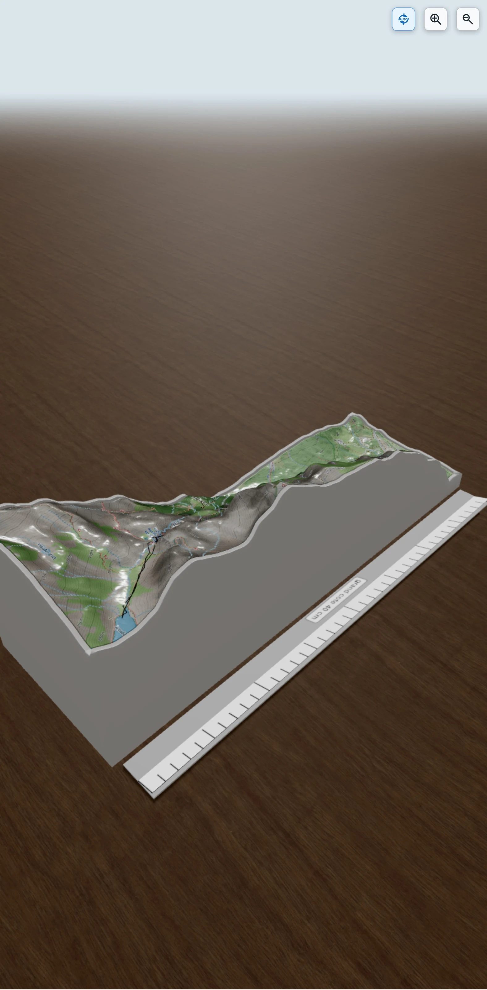 Carte en relief 3D de Entre Lacs et cimes, avec relief topographique