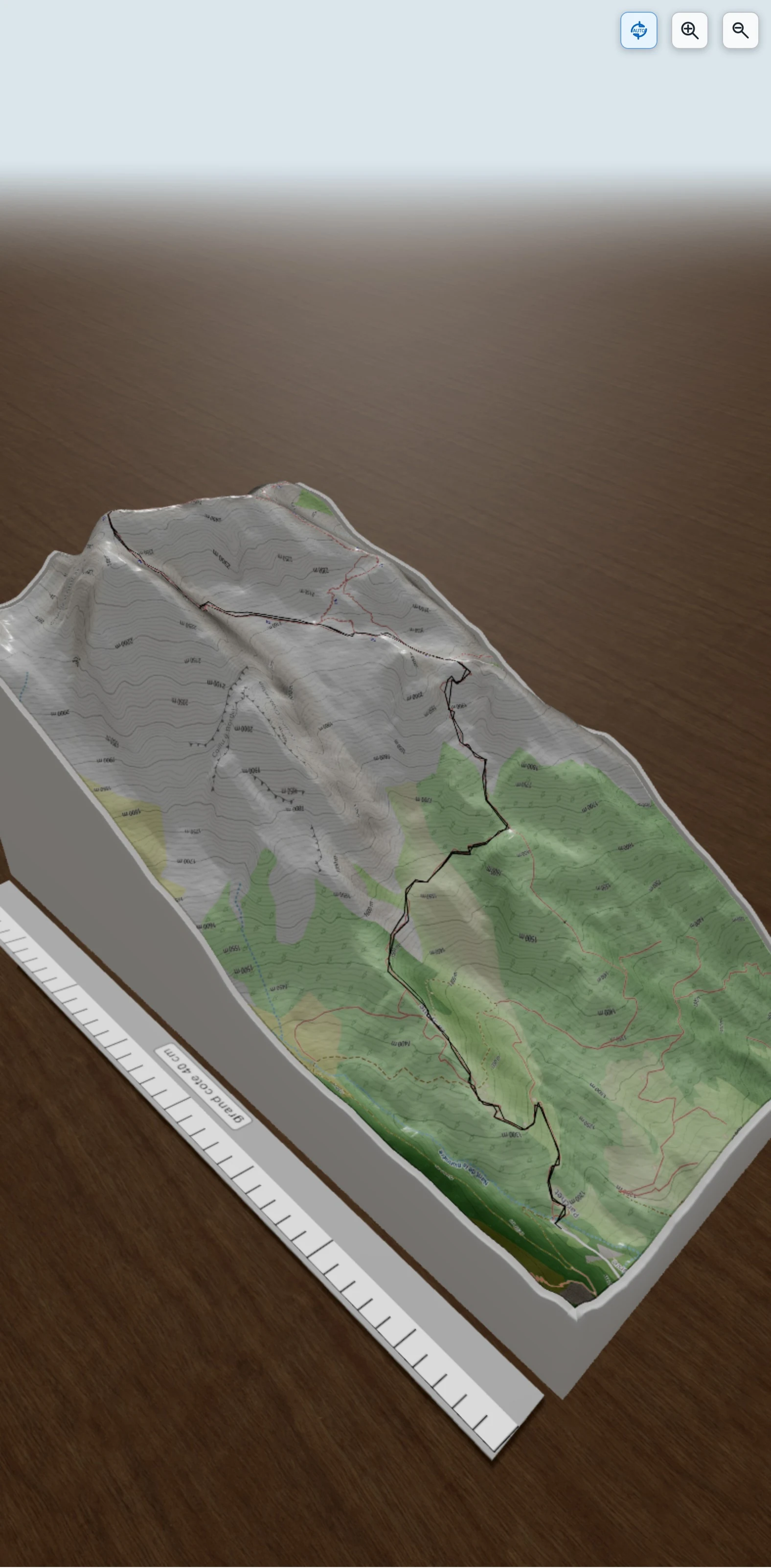 Carte en relief 3D de etale, avec relief topographique