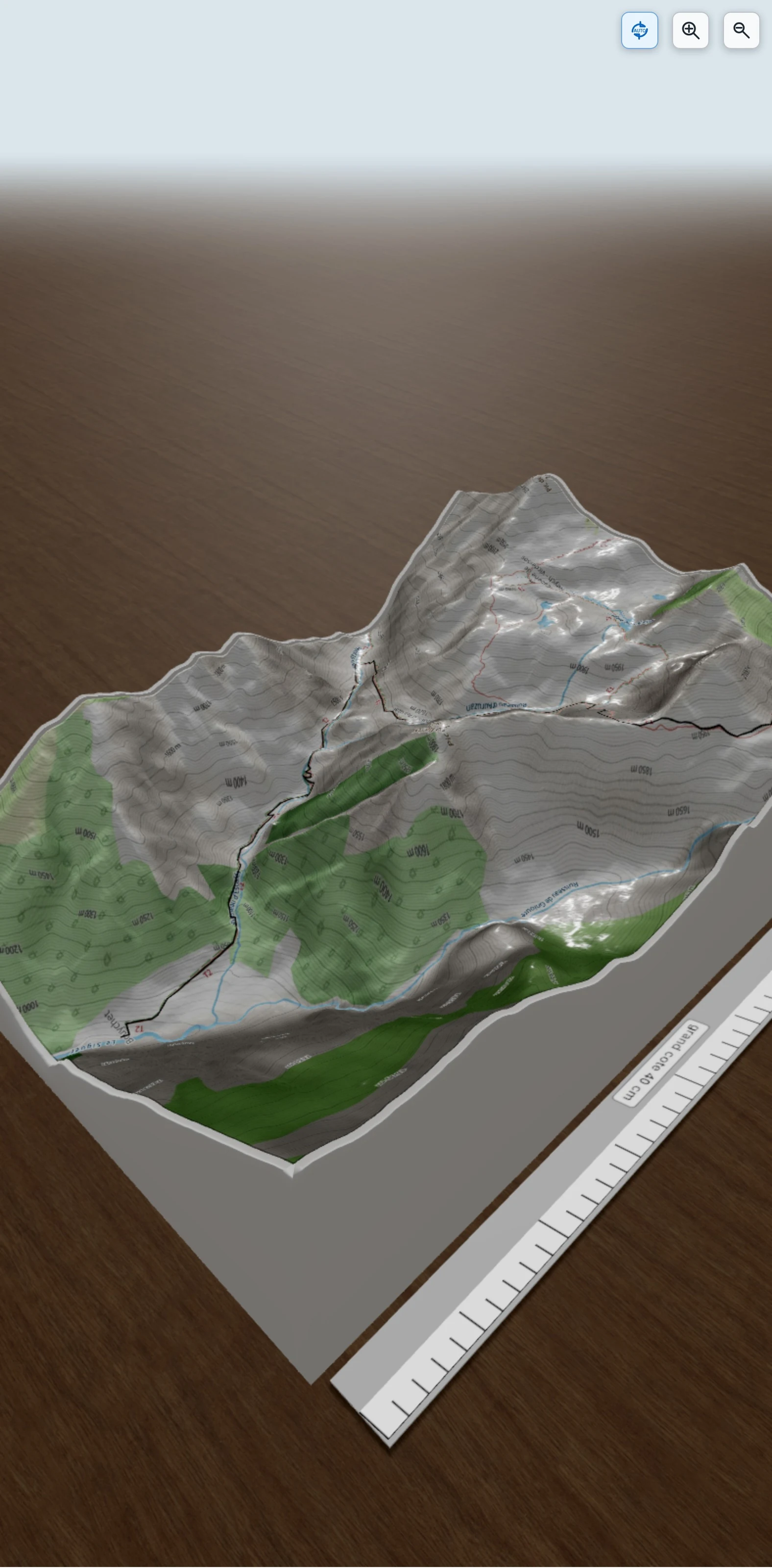 Carte en relief 3D de Etang de Gnioure, avec relief topographique