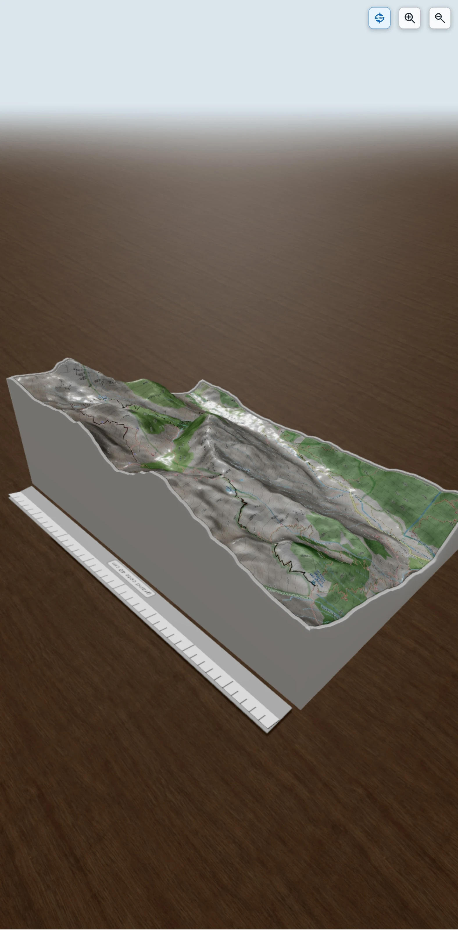 Carte en relief 3D de Etape-3-variante, avec relief topographique
