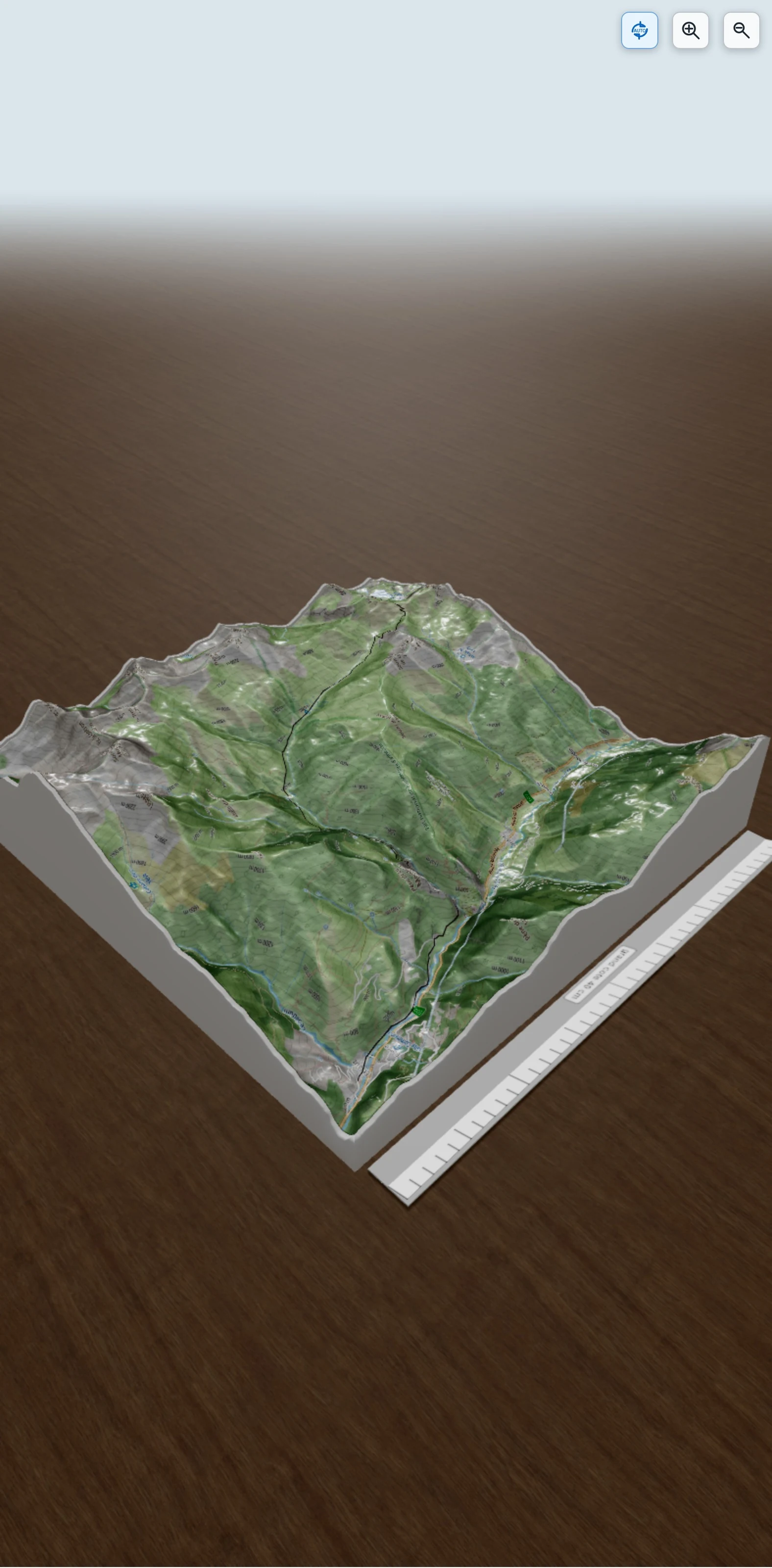 Carte en relief 3D de Etsaut-Ayous, avec relief topographique