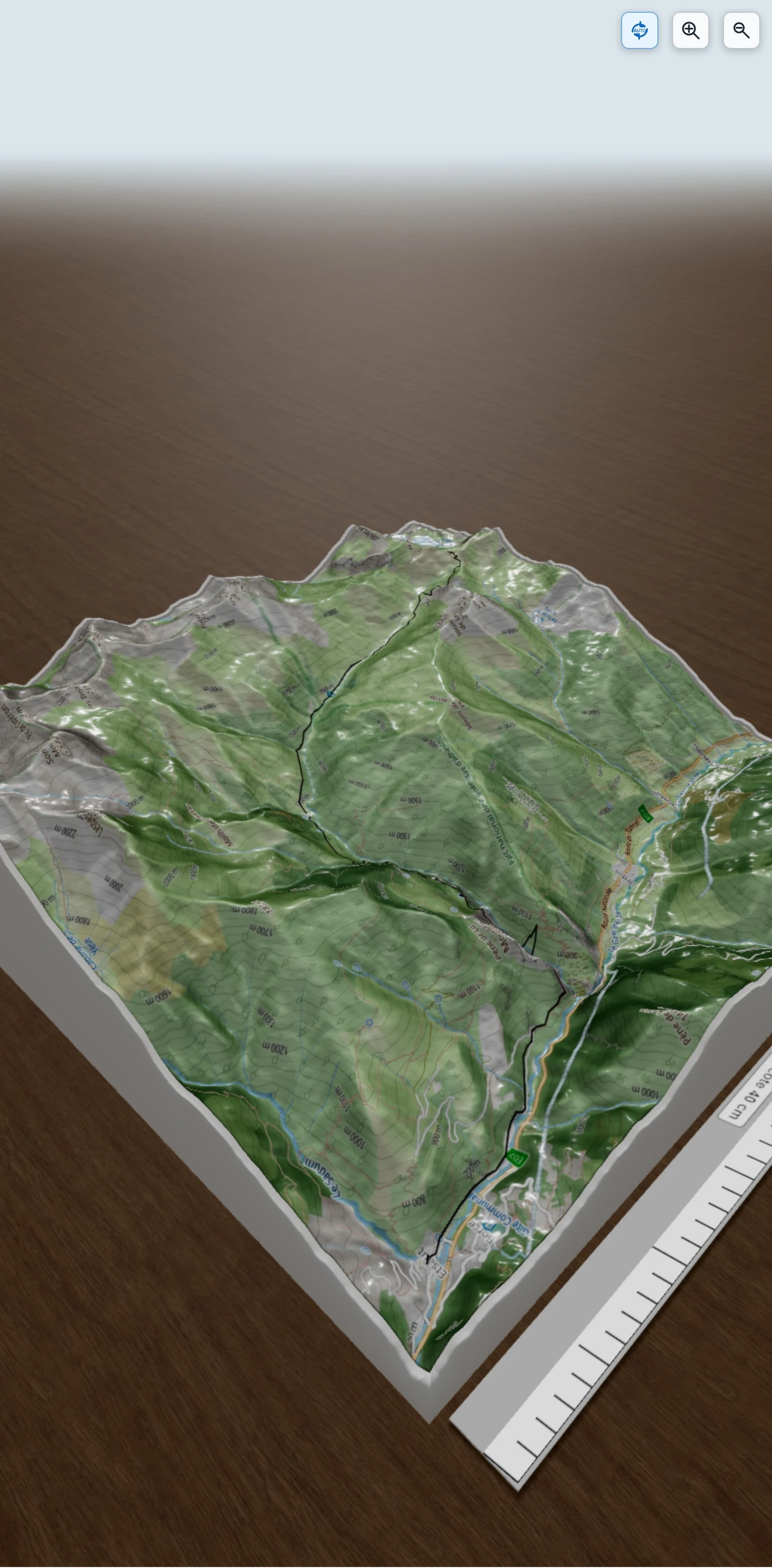 Carte en relief 3D de Etsaut-Refuge Ayous - proposed, avec relief topographique