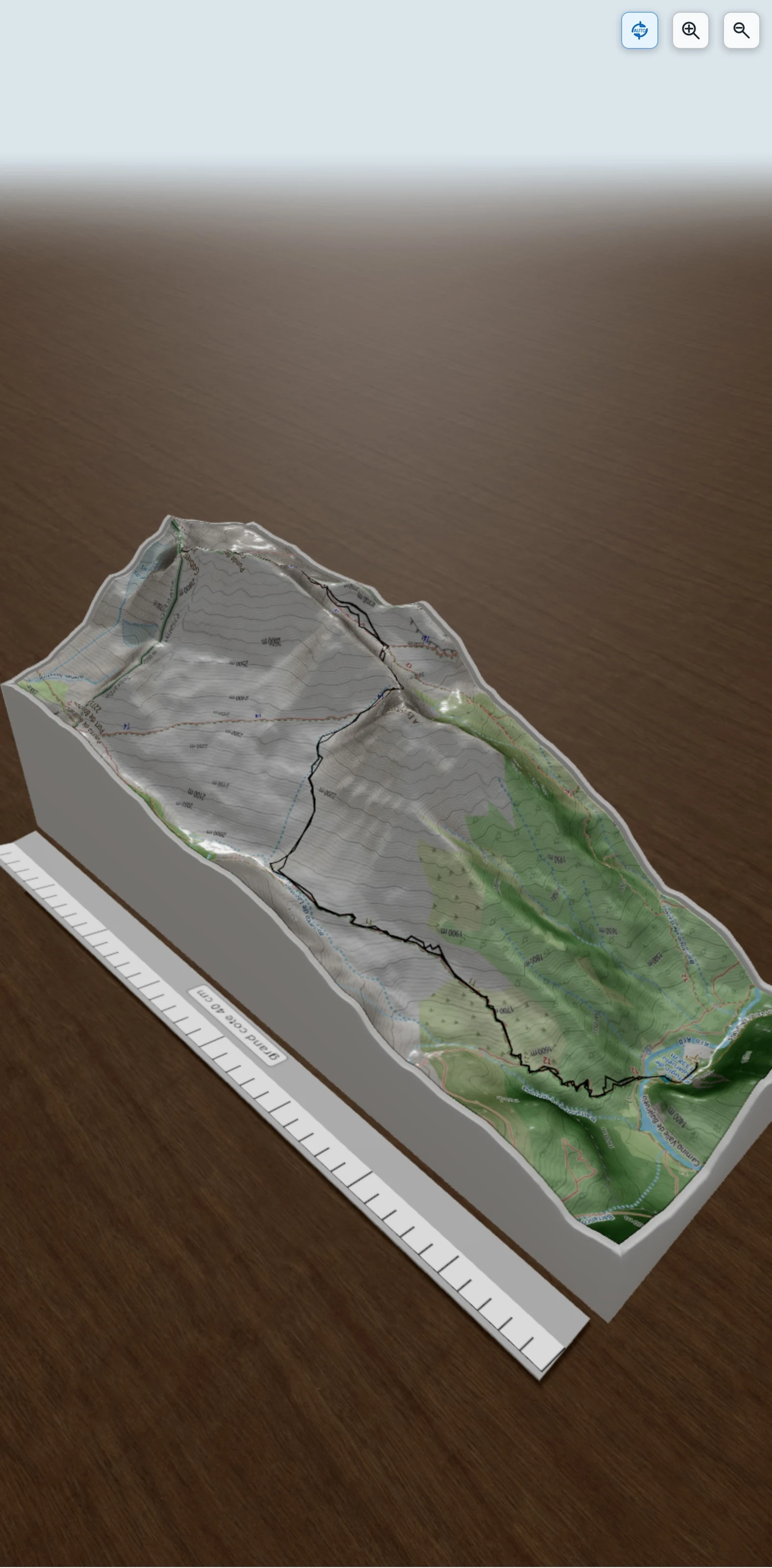 Carte en relief 3D de Gabietos desde Bujaruelo, avec relief topographique
