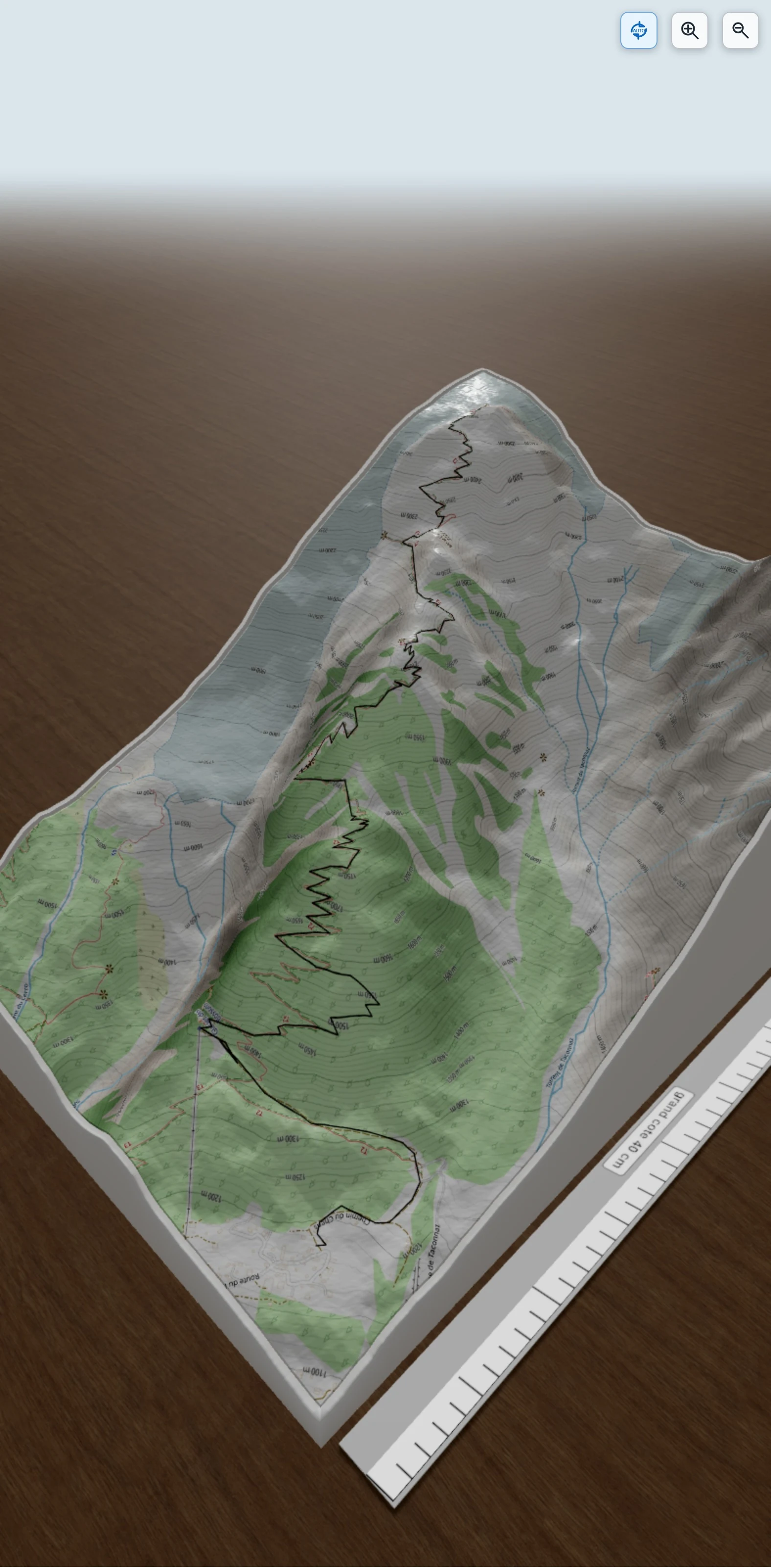 Carte en relief 3D de Gite à Balmat, avec relief topographique