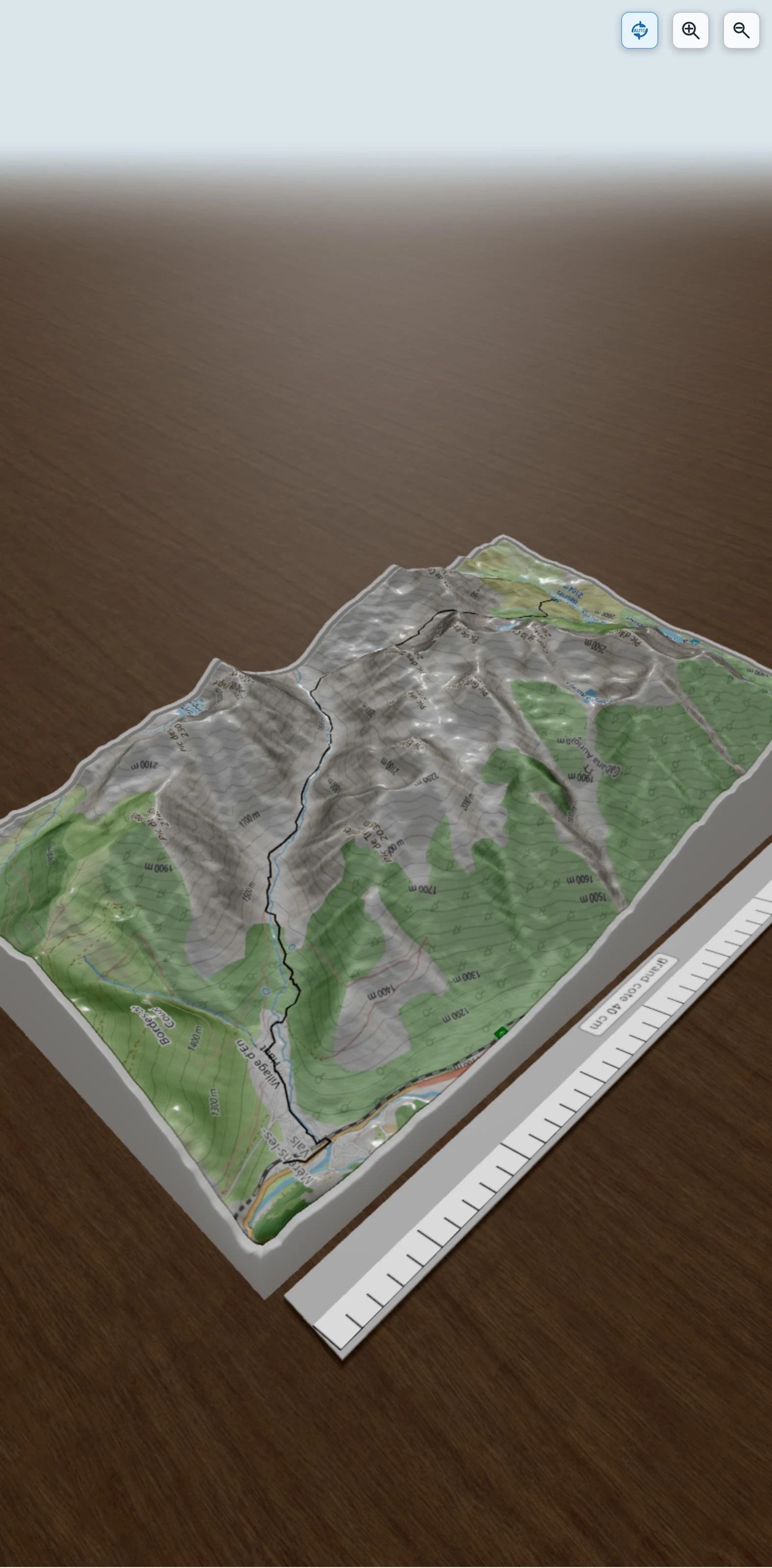 Carte en relief 3D de GR 10 de Merens-les-Vals à Banyuls-sur-Mer, avec relief topographique