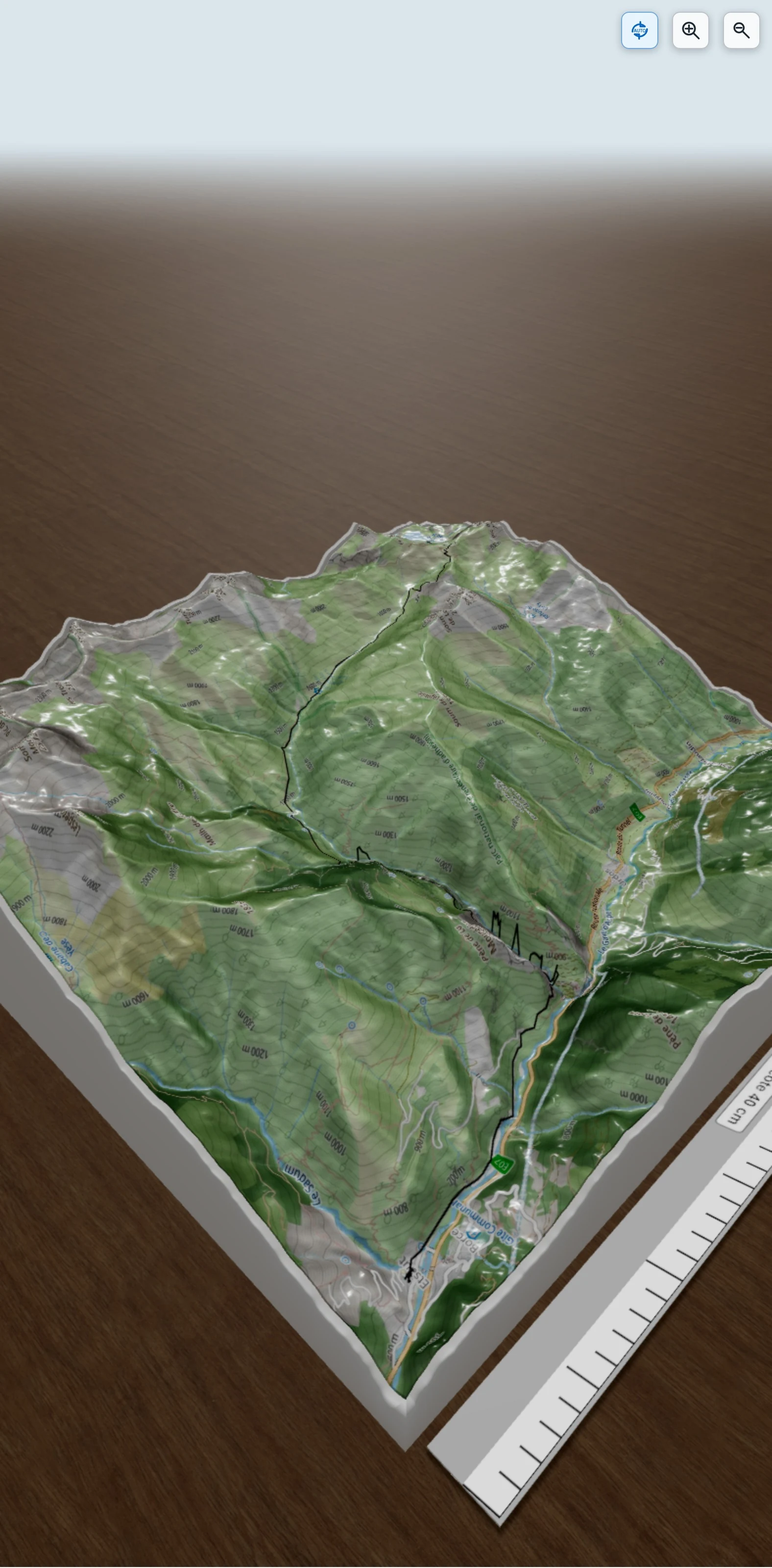 Carte en relief 3D de GR 10 Etsaut / Ayous, avec relief topographique