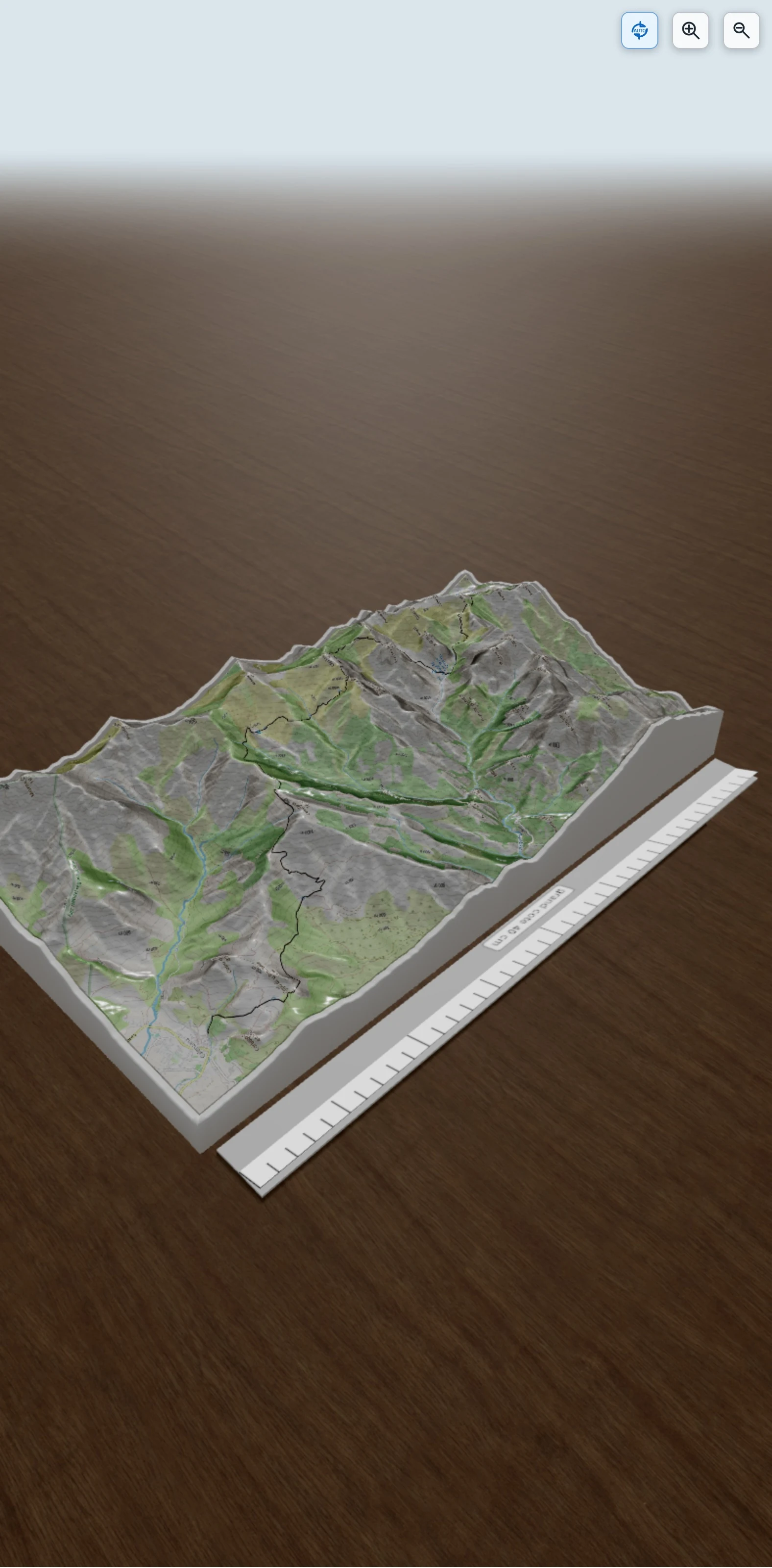 Carte en relief 3D de GR 20 étape 1, avec relief topographique
