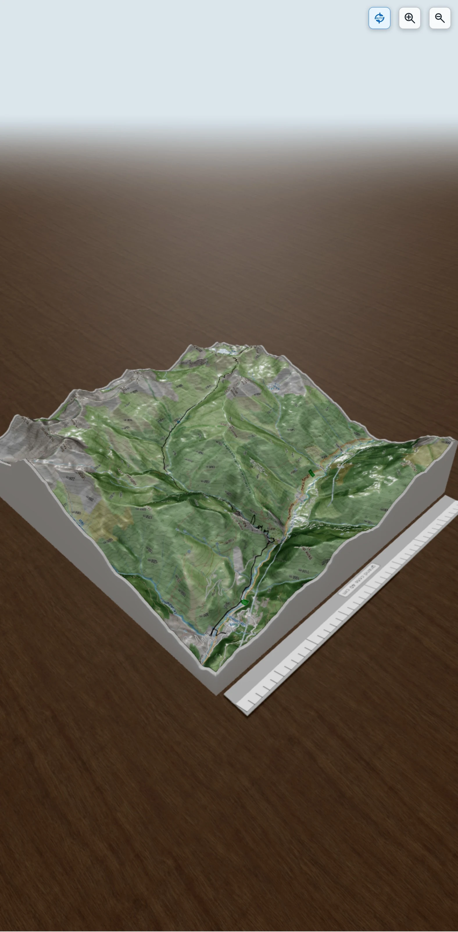 Carte en relief 3D de gr10-Borce-Lac Gentau, avec relief topographique