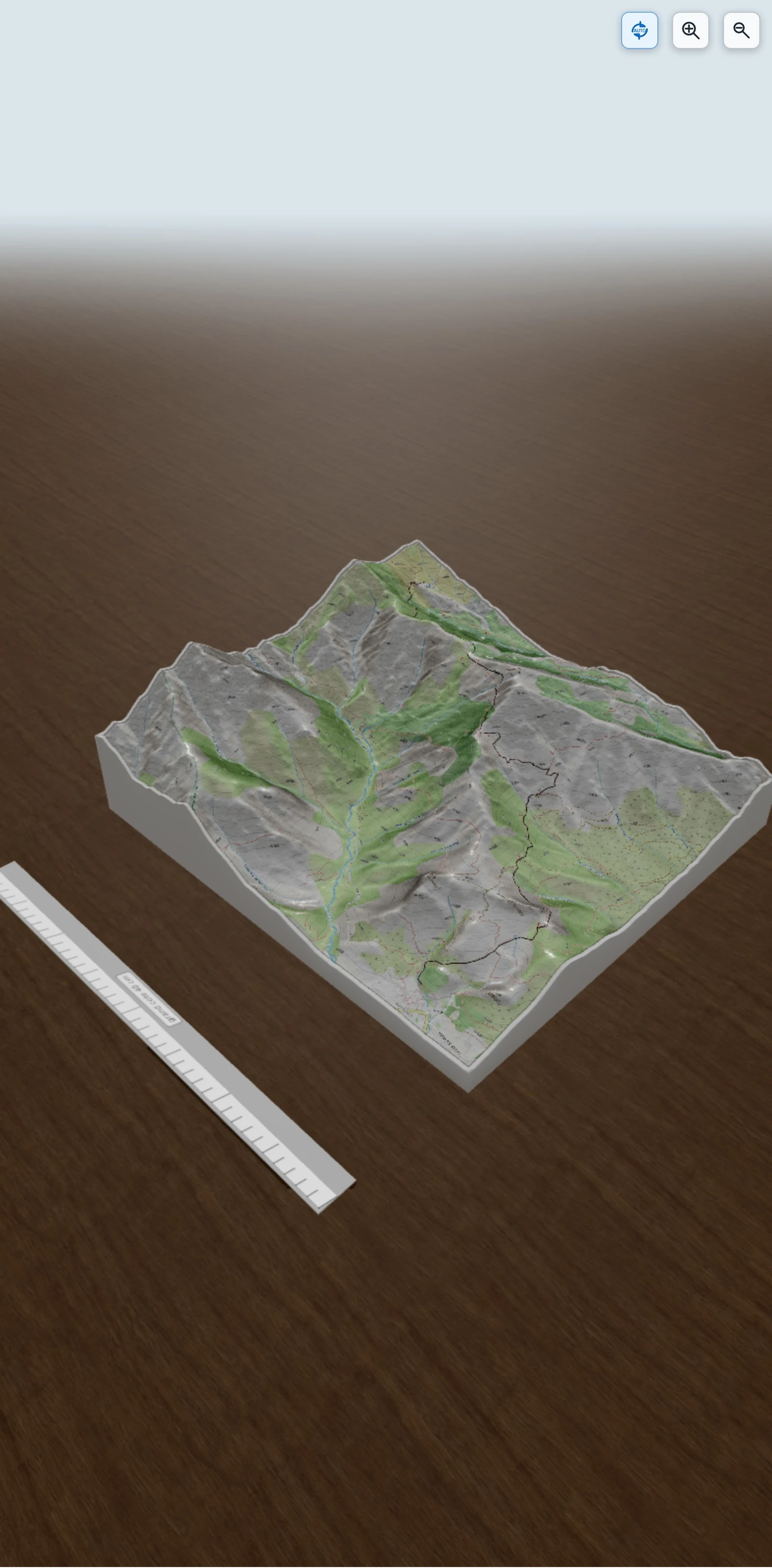 Carte en relief 3D de gr20 étape 1, avec relief topographique