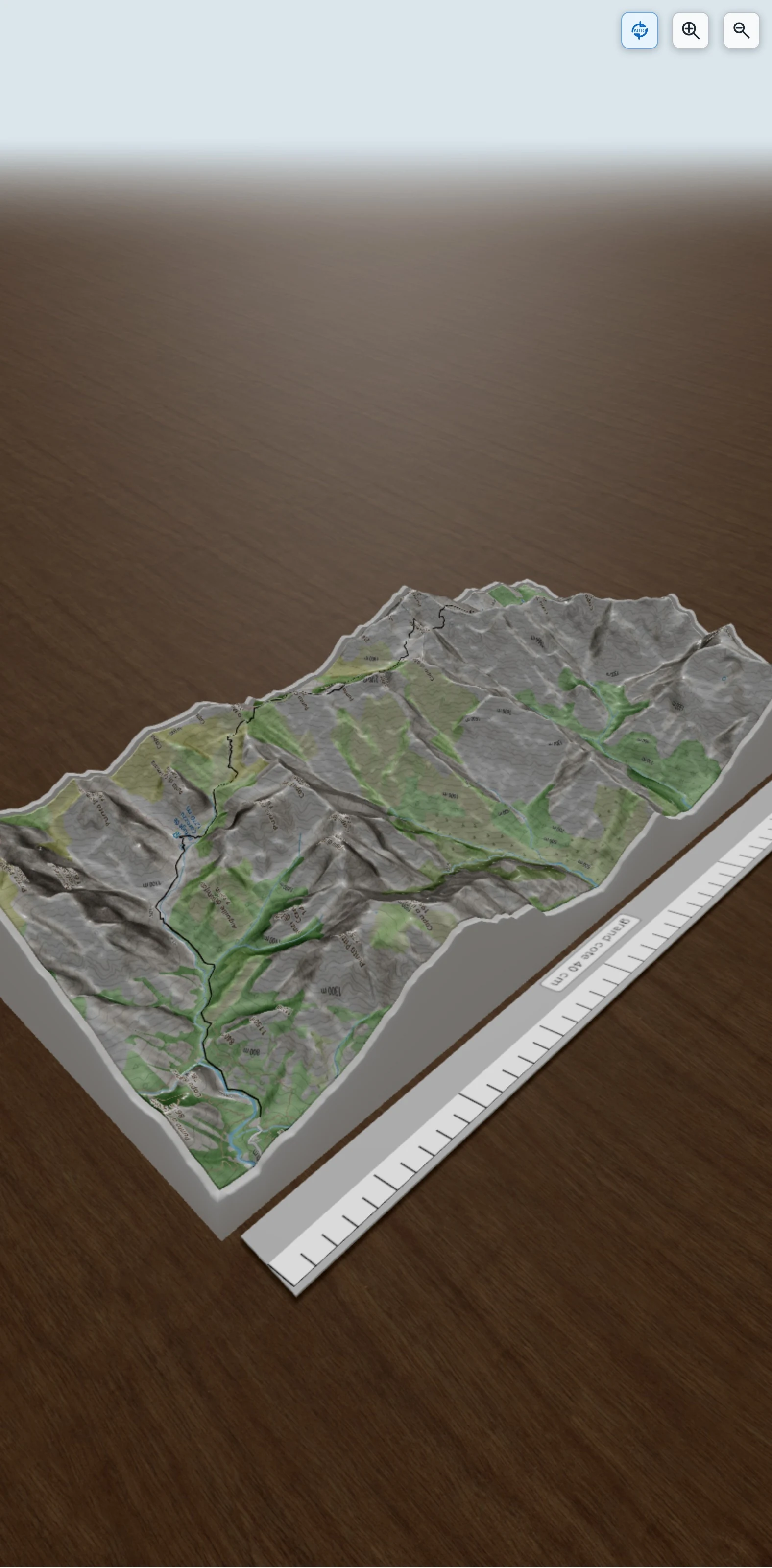 Carte en relief 3D de GR20-Etape1-A Figarella/Bergerie de Ballone (par cirque de la solitude), avec relief topographique