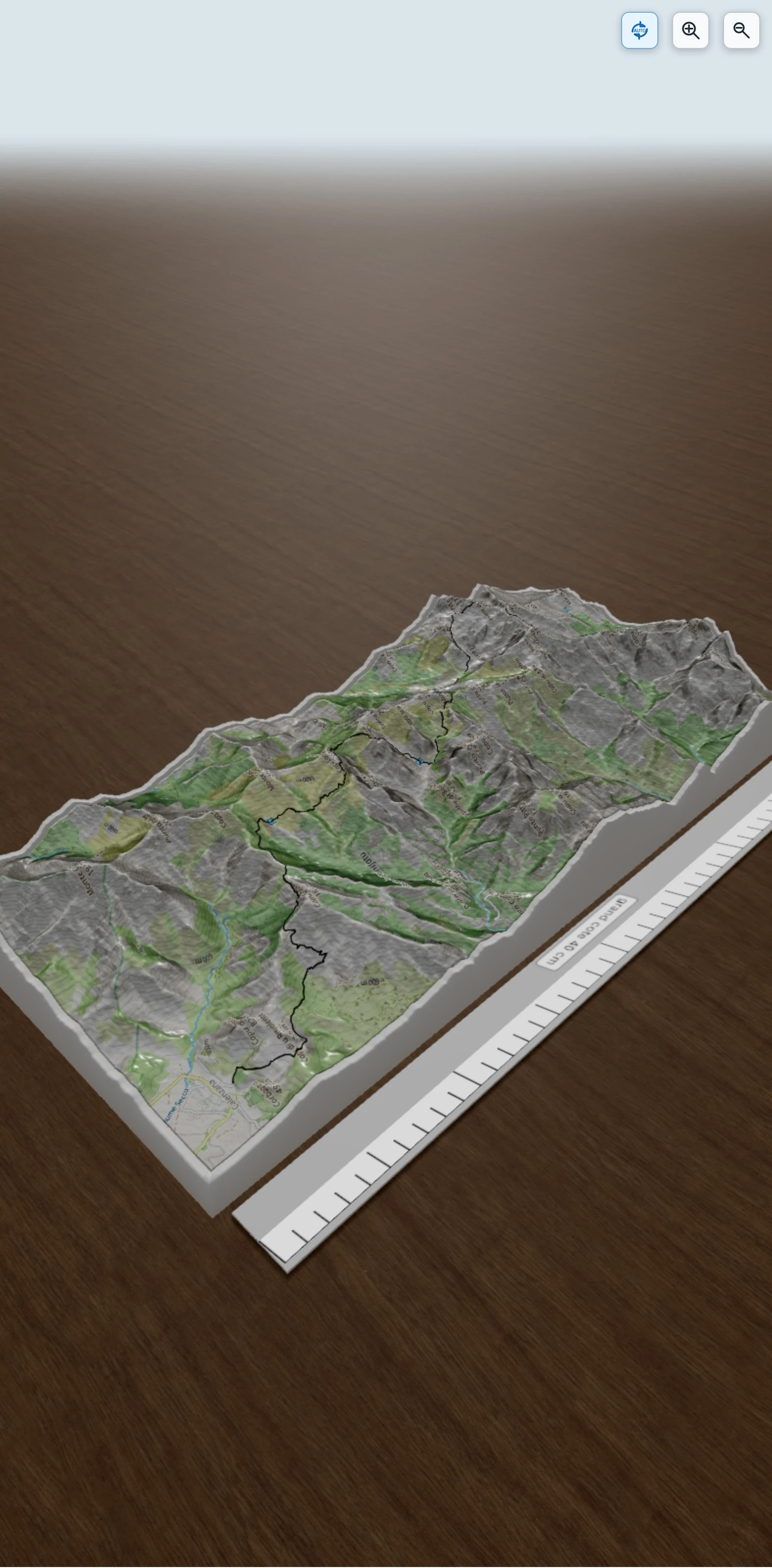 Carte en relief 3D de GR20-Etape1, avec relief topographique
