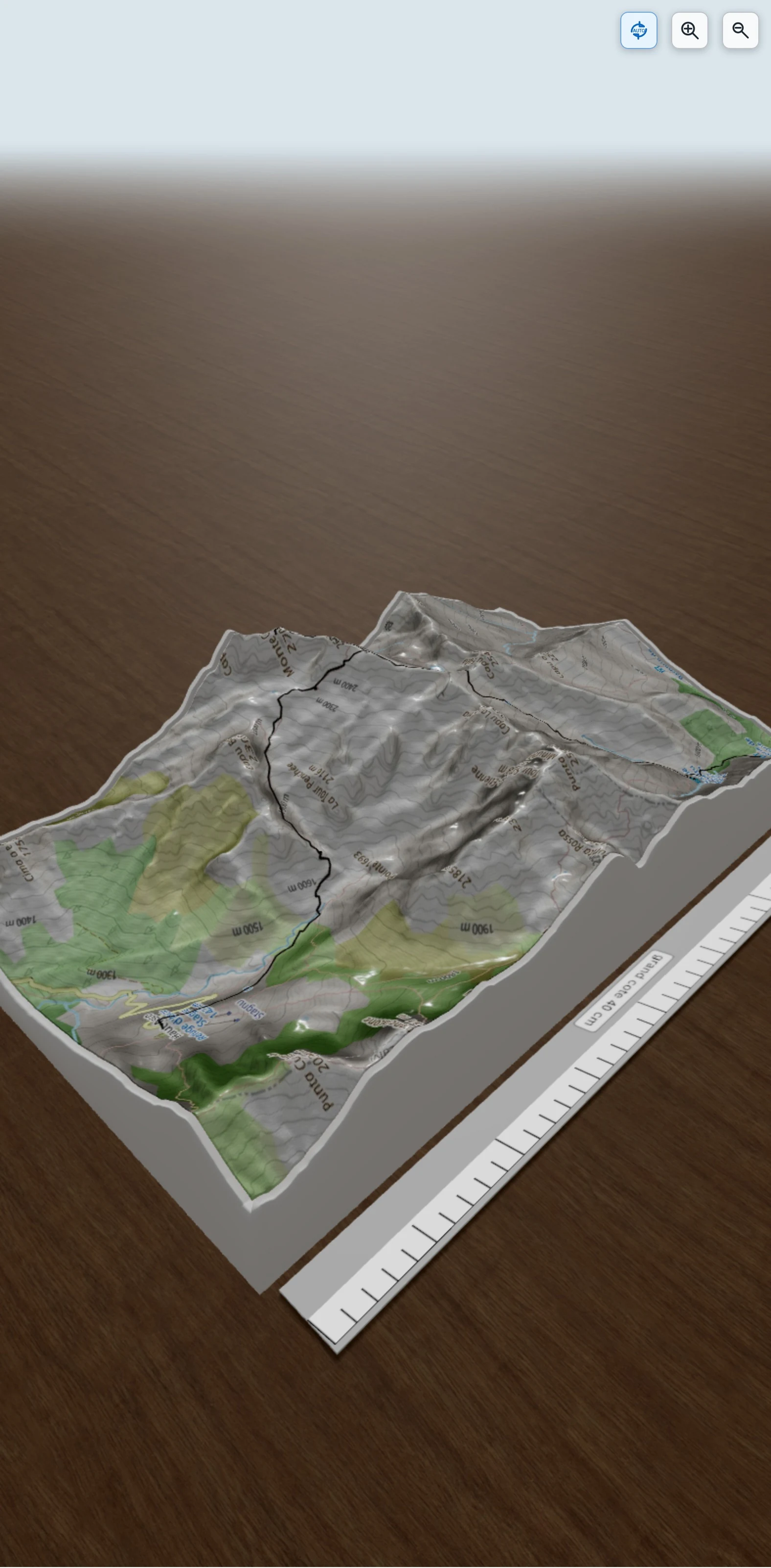 Carte en relief 3D de GR20 Haut Asco-Tighiettu-Bergerie de Ballone 27/08/18, avec relief topographique