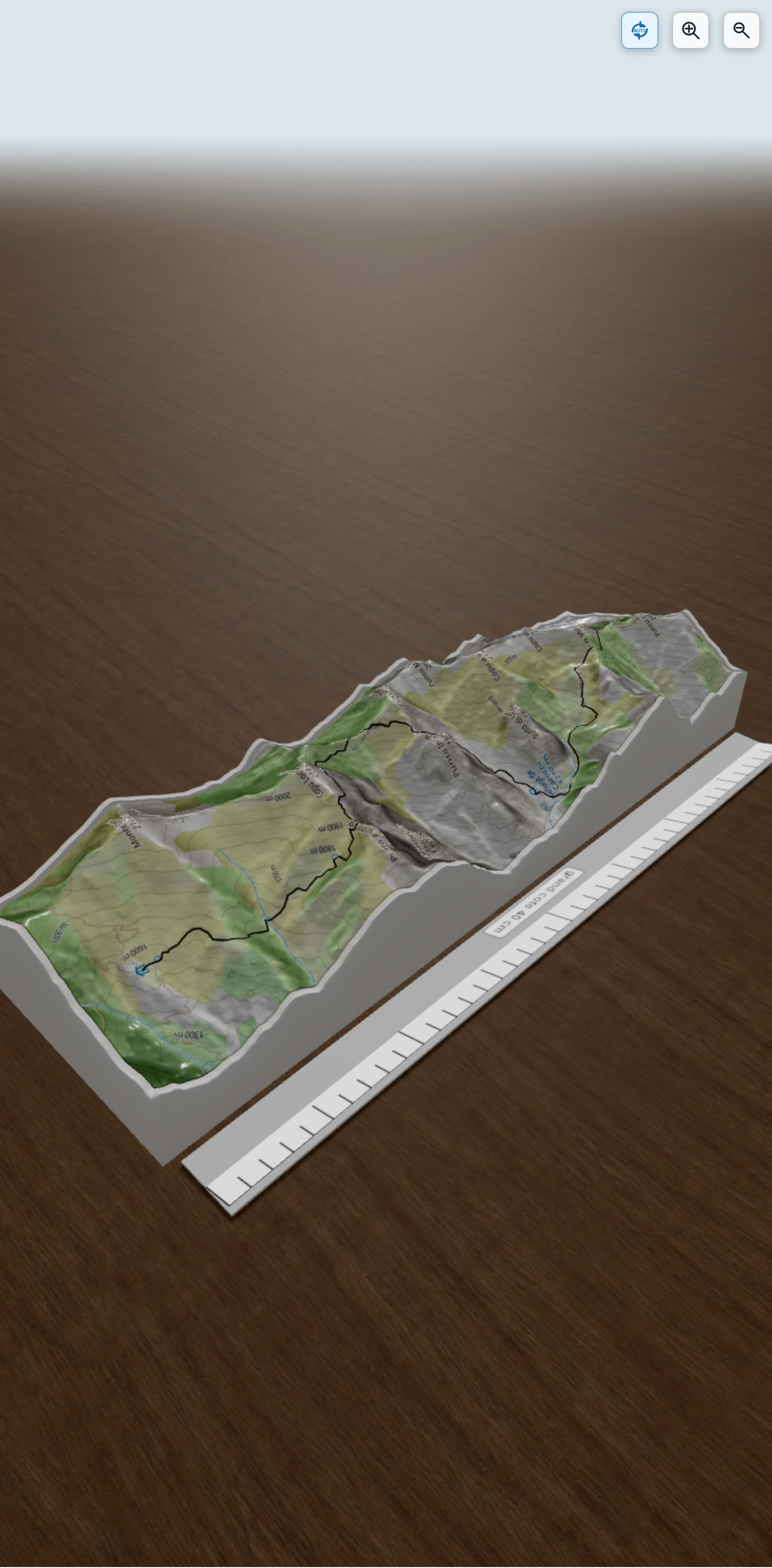 Carte en relief 3D de GR20 top J2 Asco, avec relief topographique