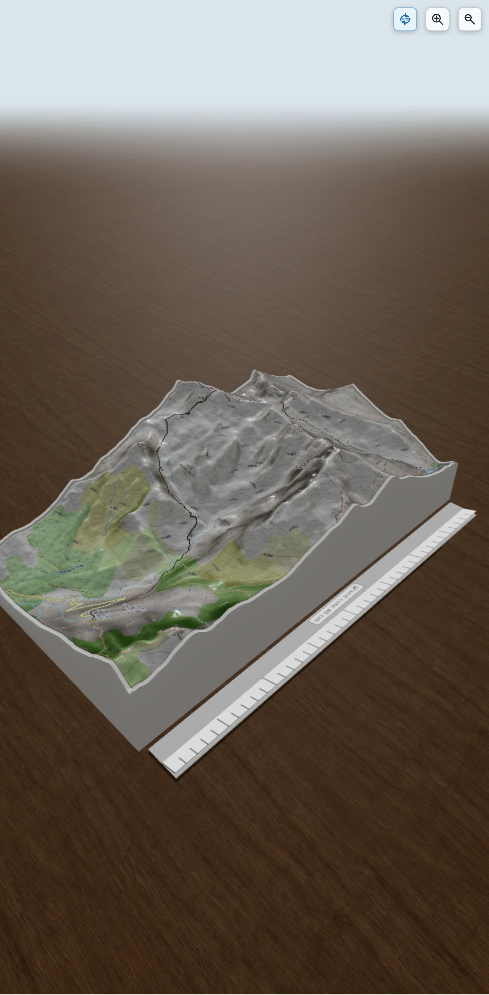 Carte en relief 3D de GR20 Traversée de la Corse, avec relief topographique