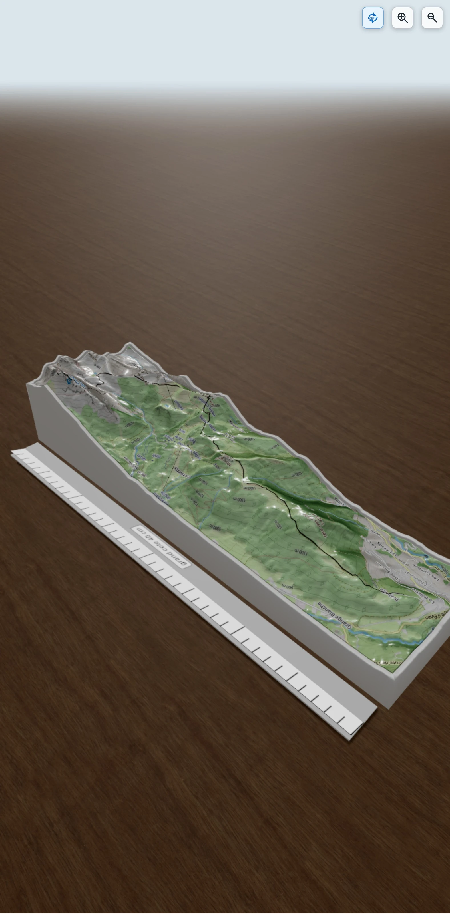 Carte en relief 3D de GR5 Chevenoz à la dent d\'Oche, avec relief topographique