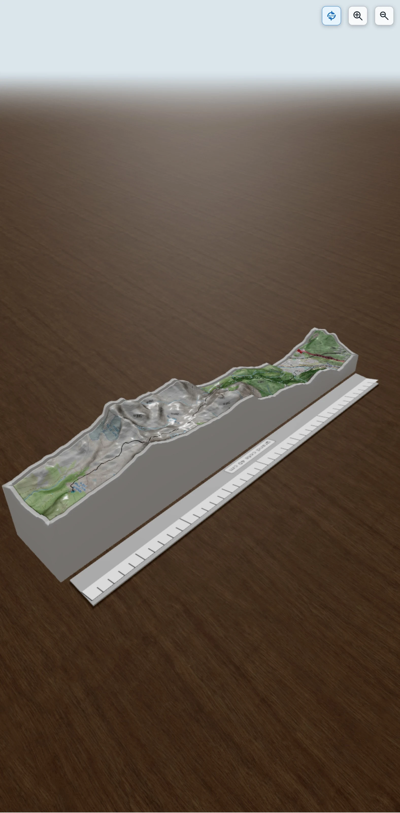 Carte en relief 3D de gr55 j1, Modane > refuge de Péclet-Polset, avec relief topographique
