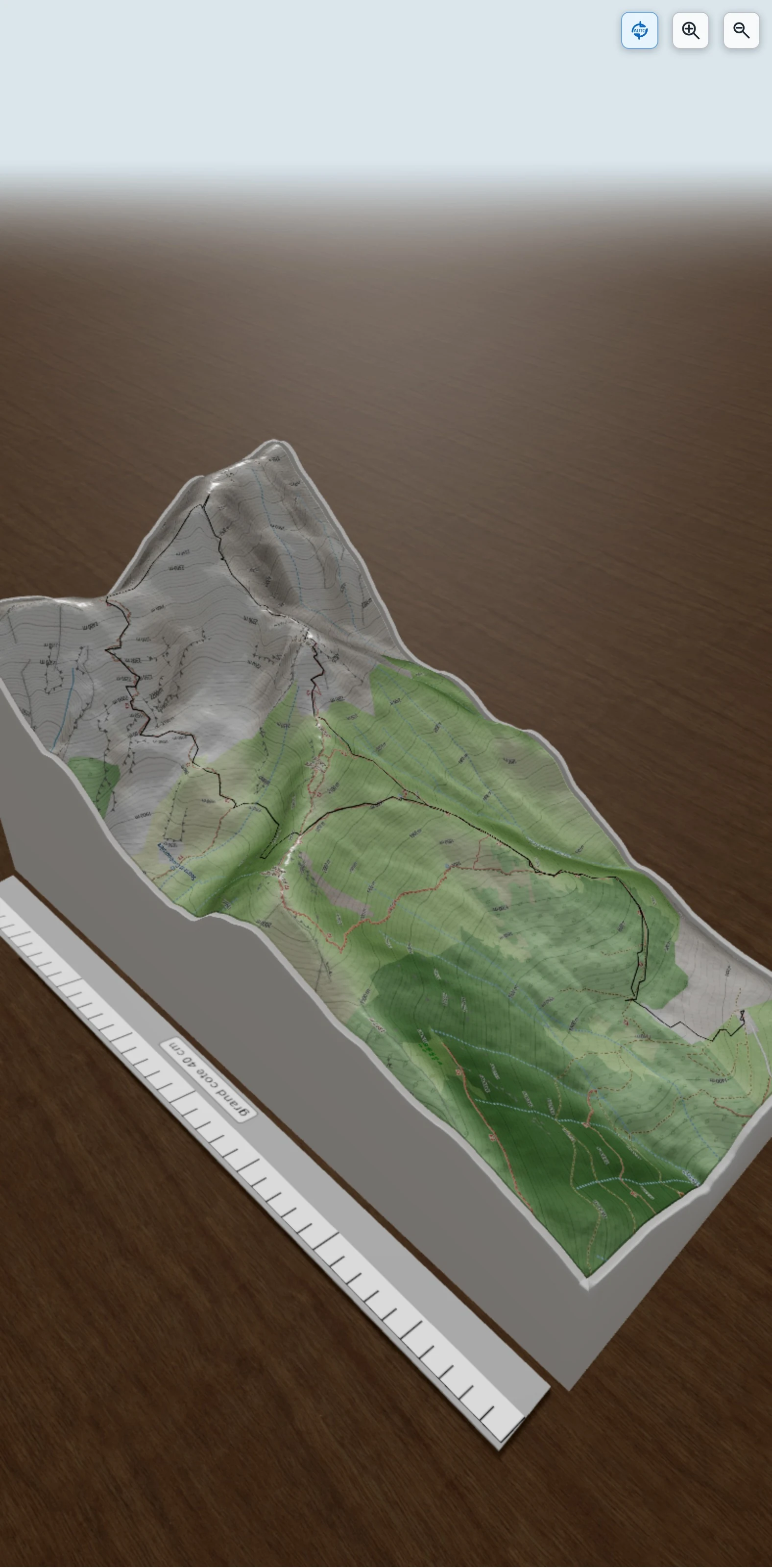 Carte en relief 3D de Grand armet, avec relief topographique