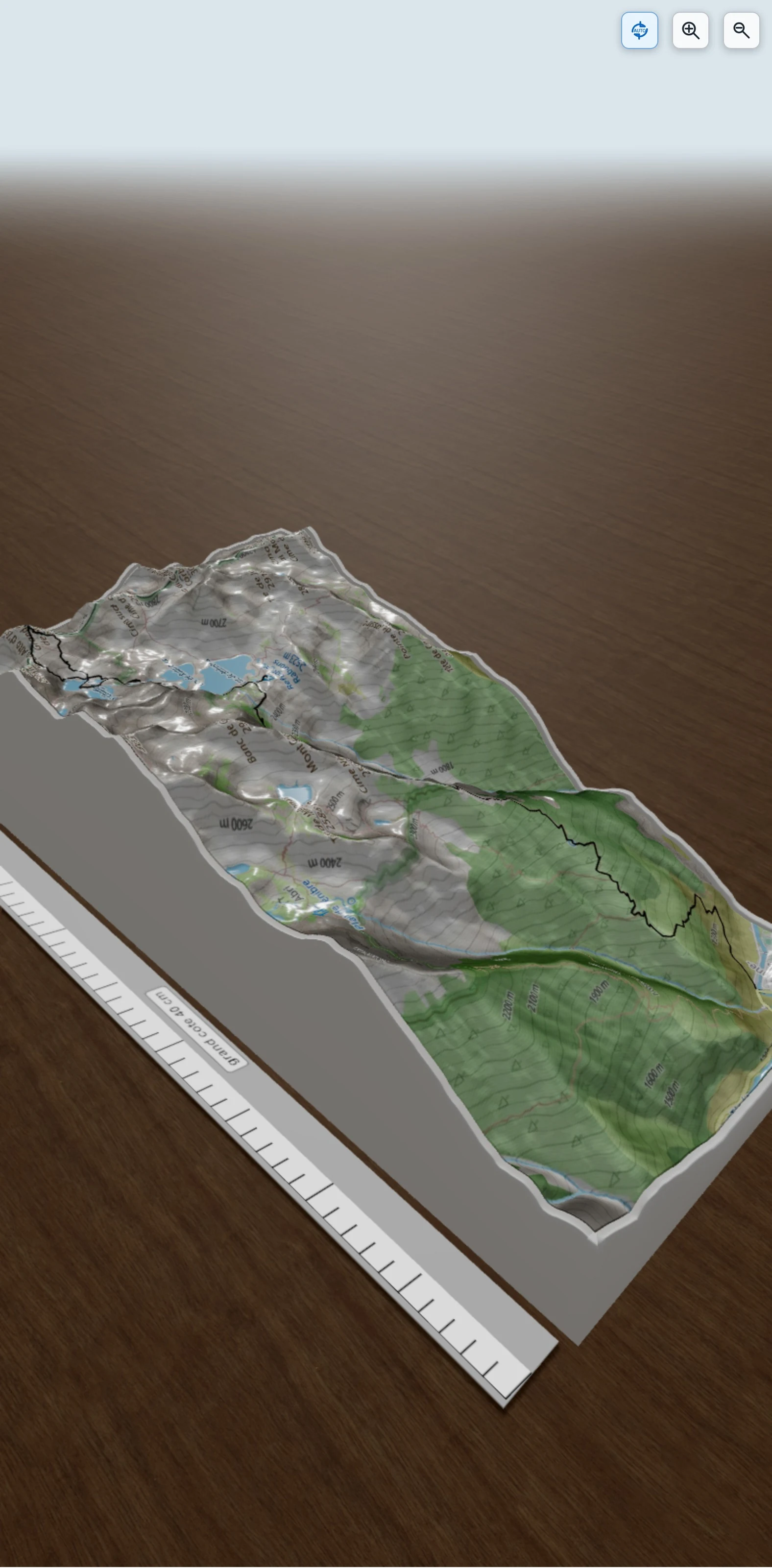 Carte en relief 3D de Grand Cimon de Rabuons, avec relief topographique